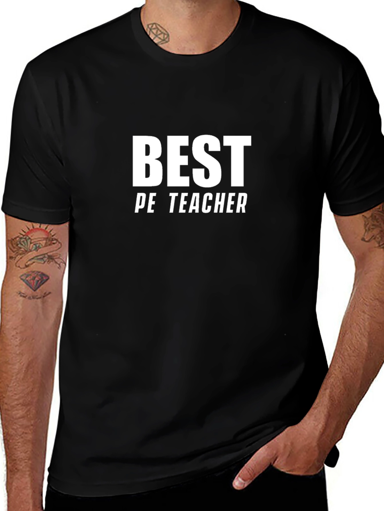 Best PE Teacher T-Shirt - Black Cotton Blend