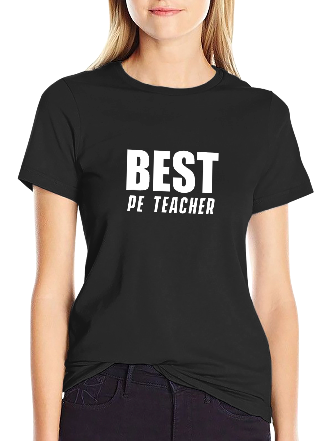 Best PE Teacher T-Shirt - Black Cotton Blend