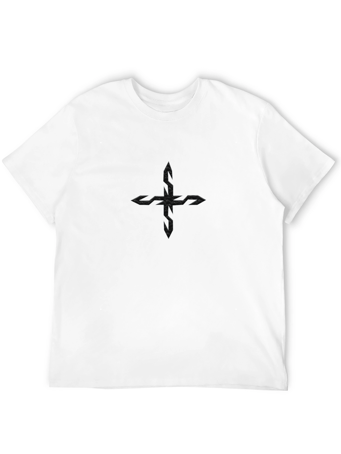 Black Textured Cross Graphic Tee