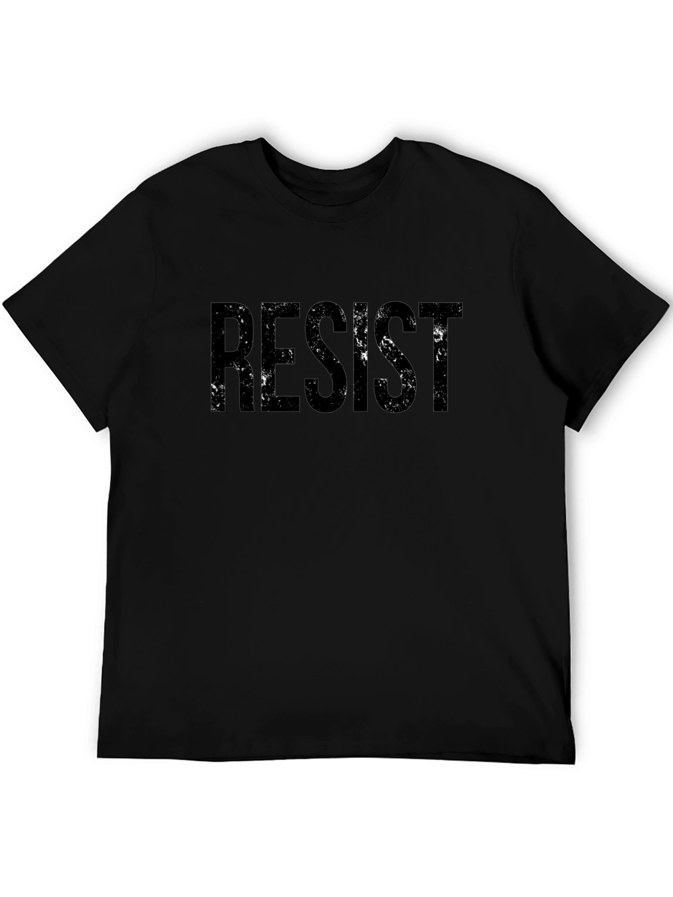 Resist Graphic Print Black T-Shirt