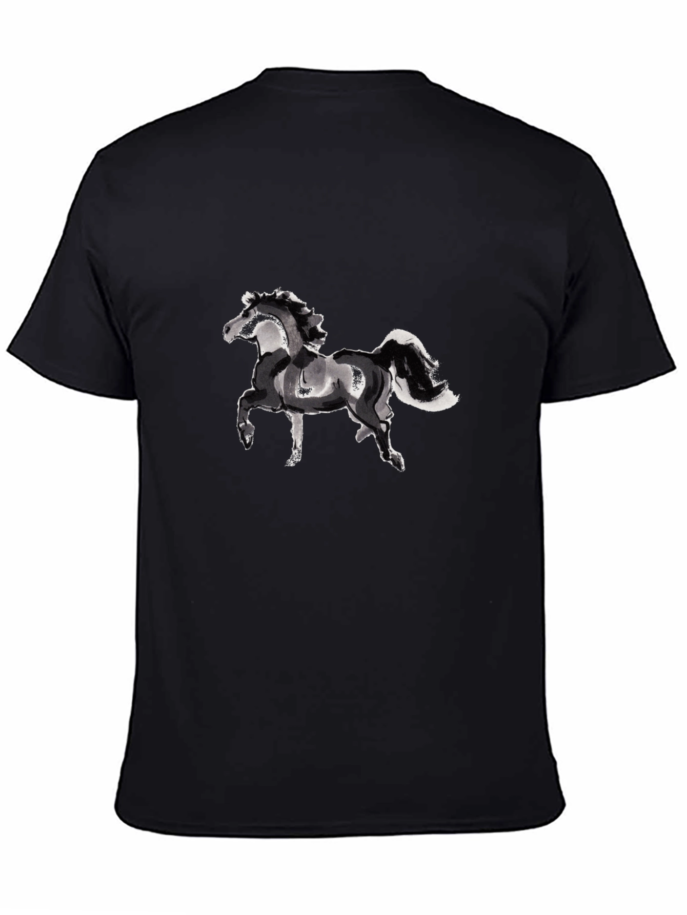 Black Horse Graphic Tee - Stylish Unisex T-Shirt