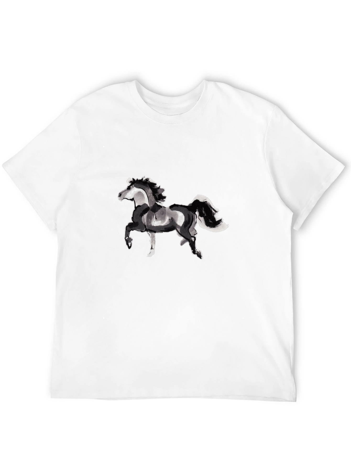 Black Horse Graphic Tee - Stylish Unisex T-Shirt