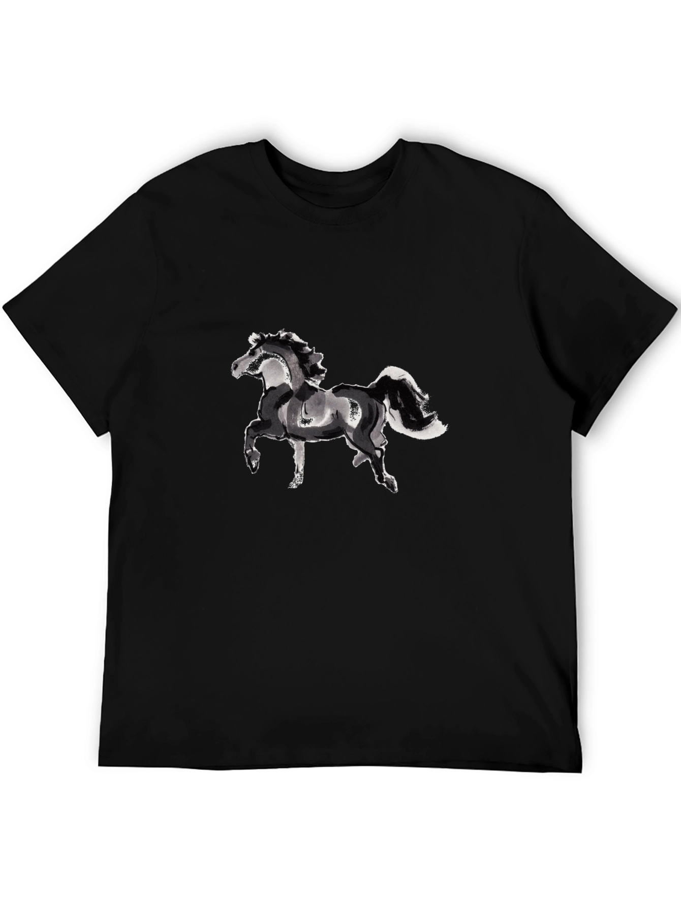 Black Horse Graphic Tee - Stylish Unisex T-Shirt