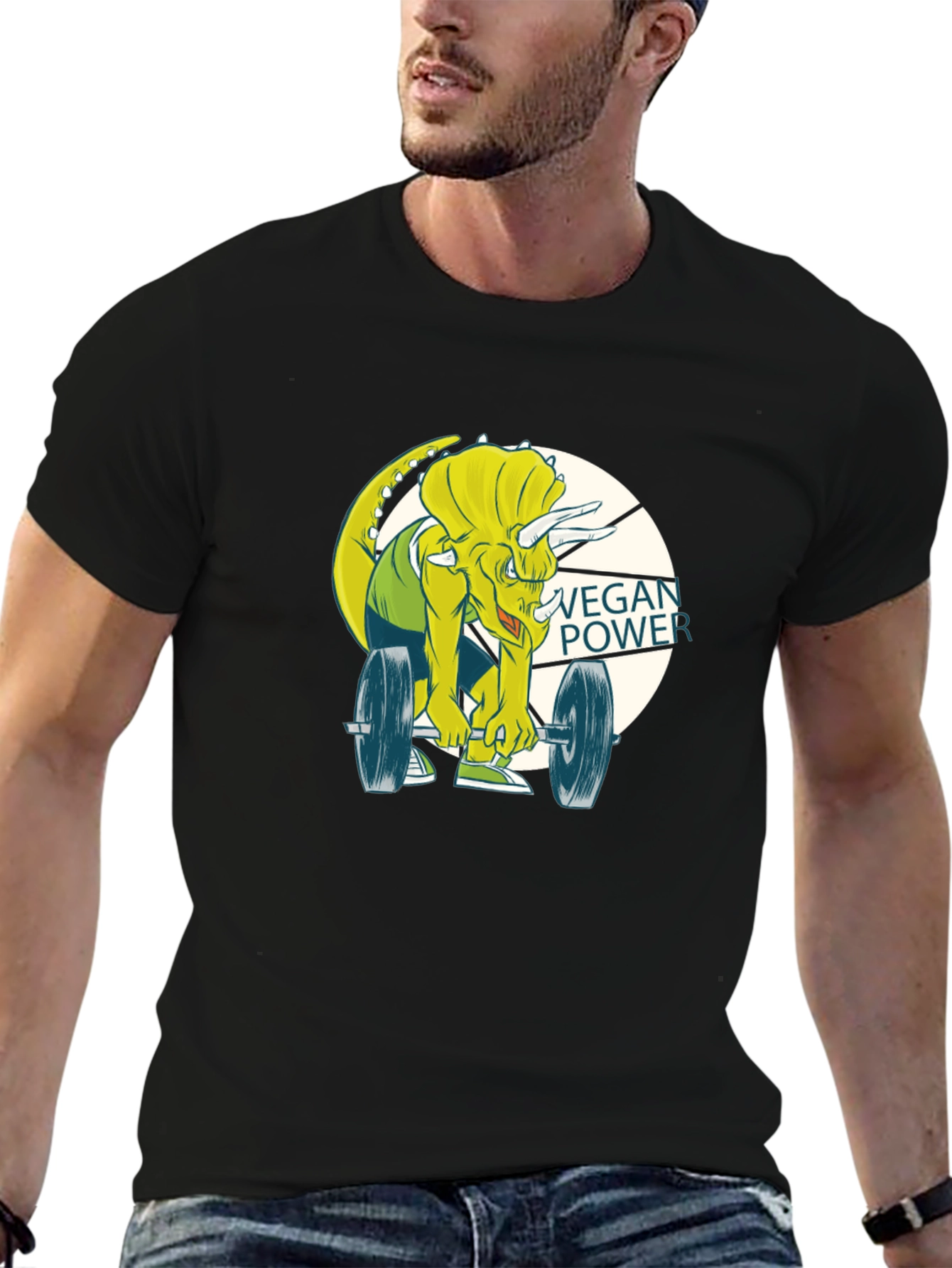 Vegan Power Dinosaur Graphic Tee