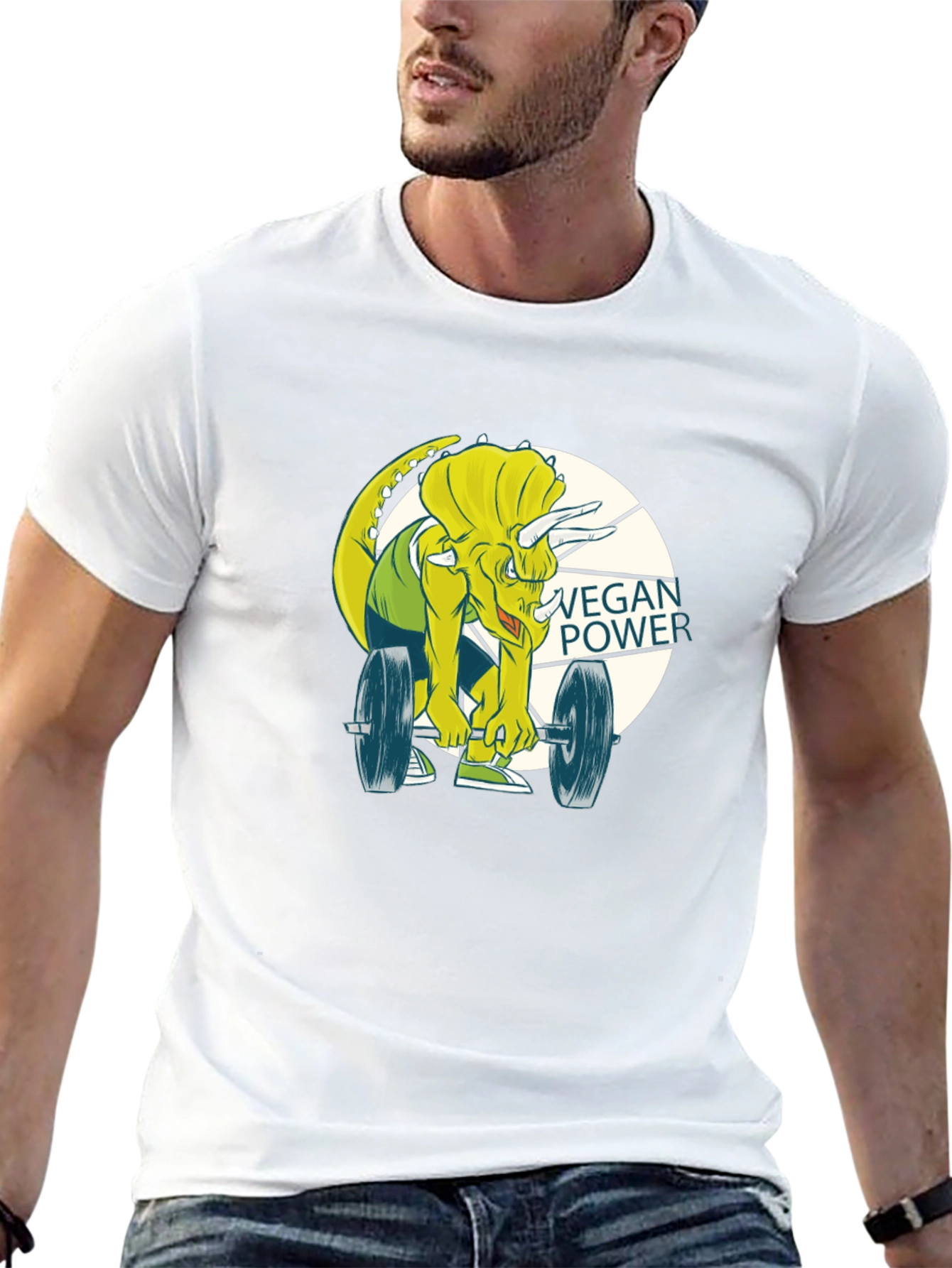 Vegan Power Dinosaur Graphic Tee
