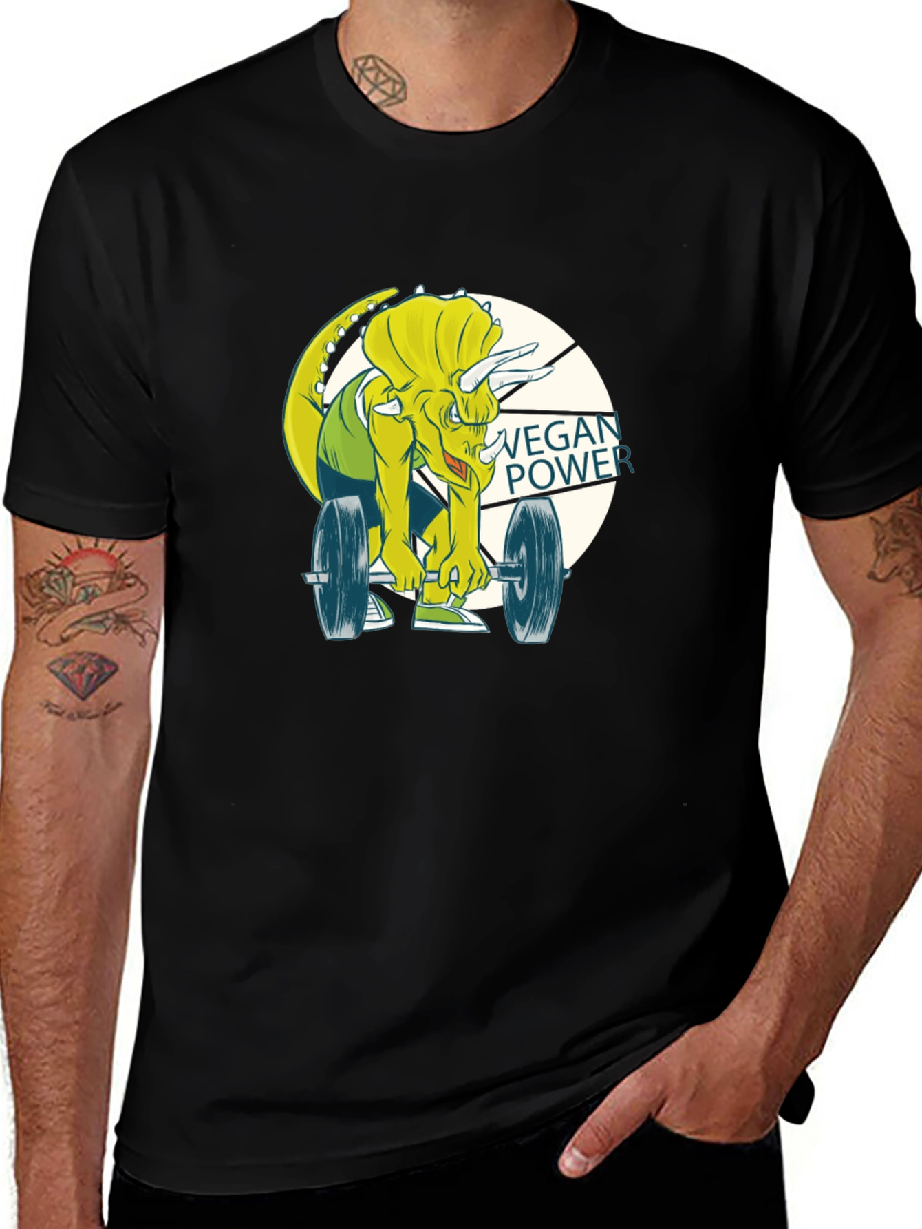 Vegan Power Dinosaur Graphic Tee