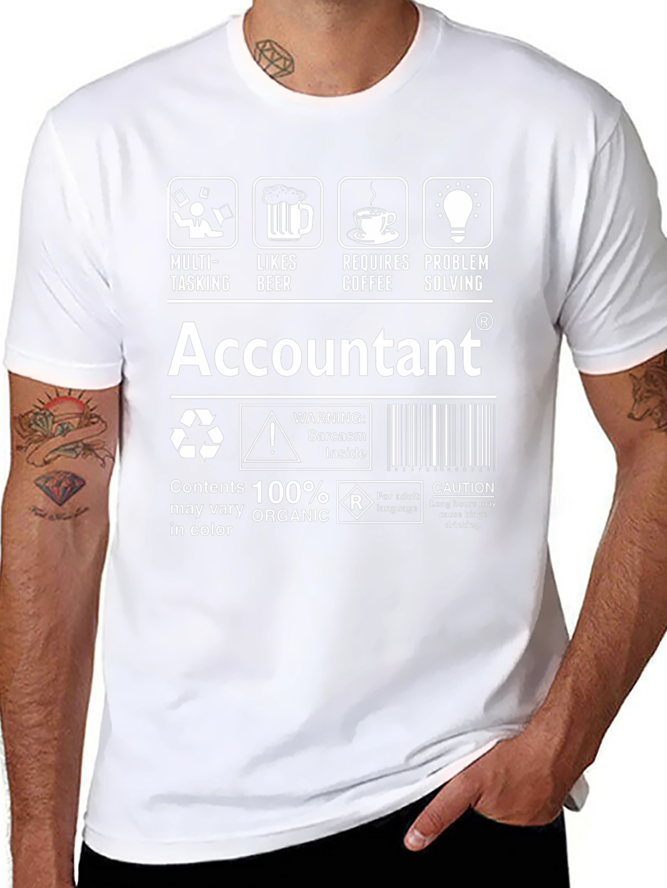 Accountant T-Shirt: Multi-Tasking Likes Beer Coffee Problem Solving