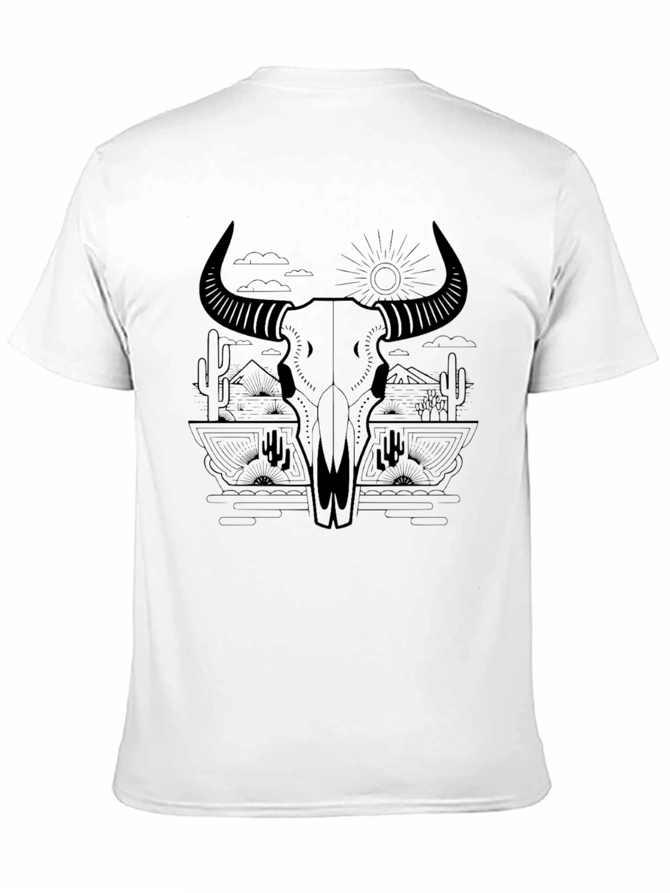 Bulls Skull Desert Graphic Tee - Unisex