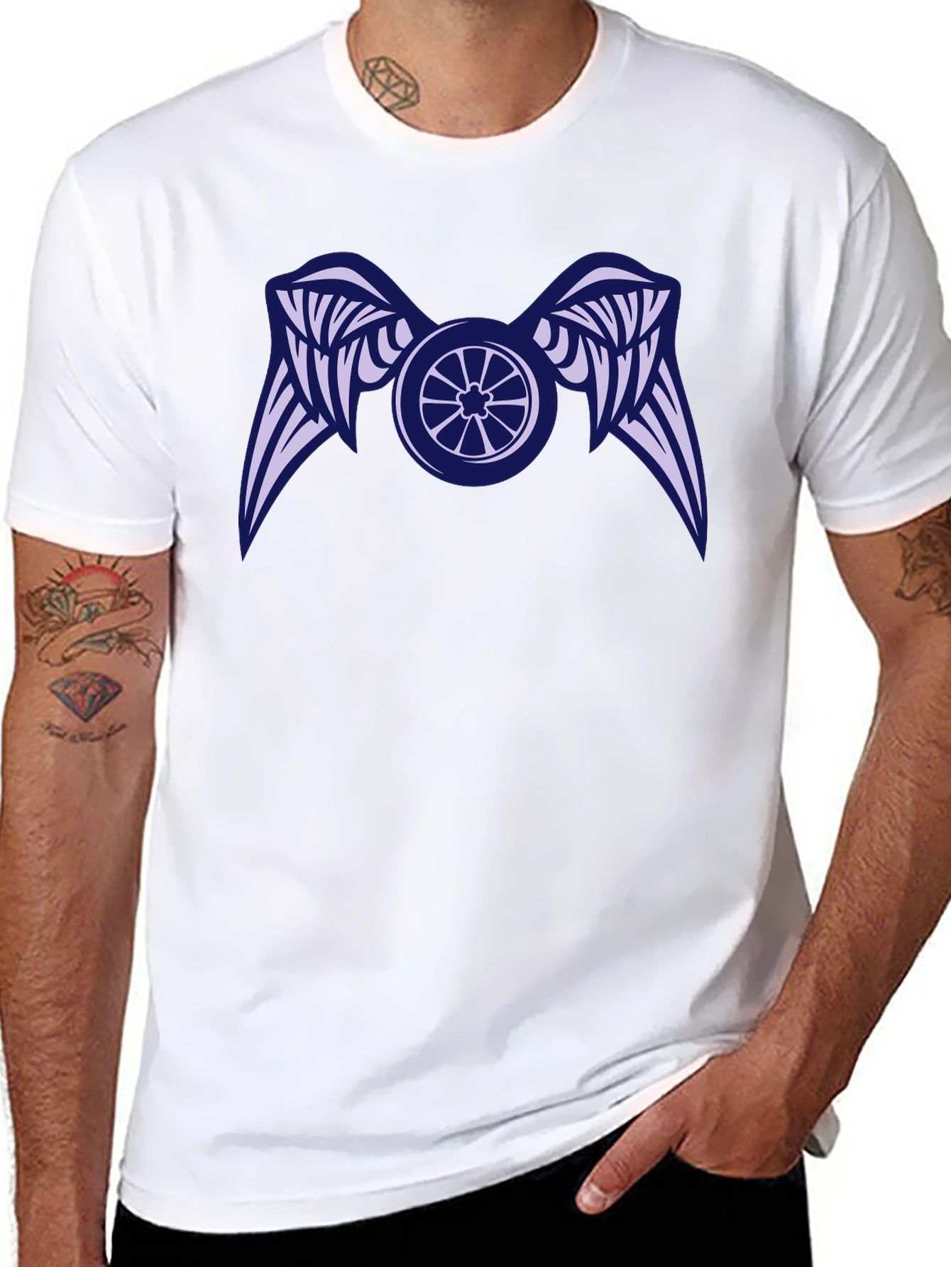 Winged Wheel Black T-Shirt - Unique Design