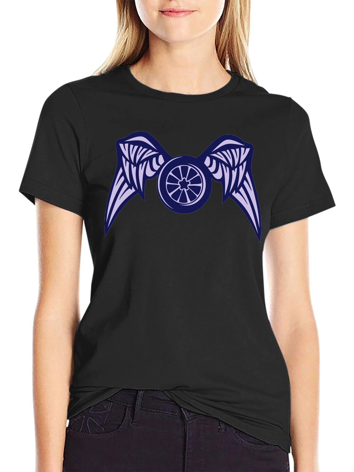 Winged Wheel Black T-Shirt - Unique Design