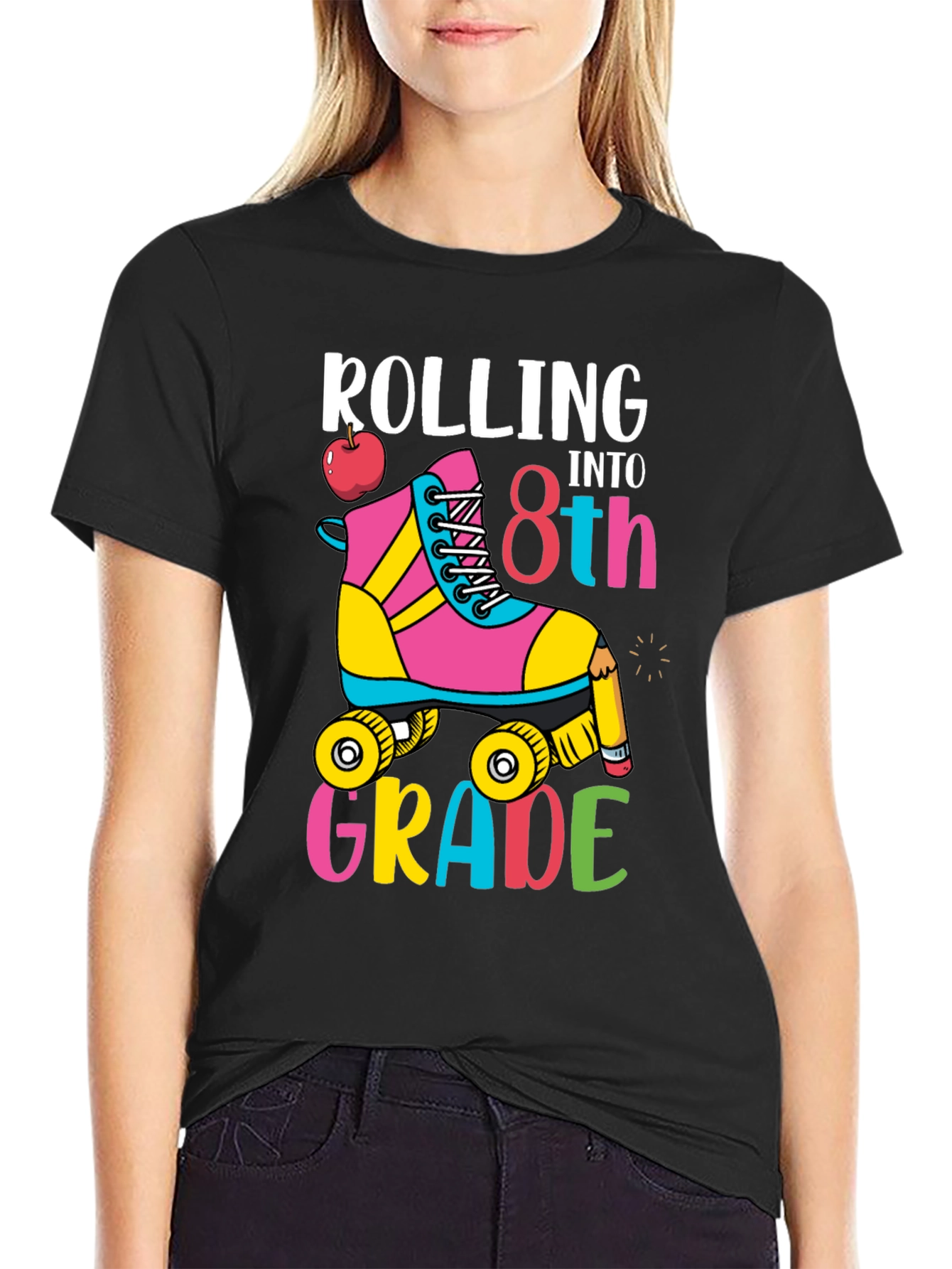 Rolling Into 8th Grade Skates T-Shirt