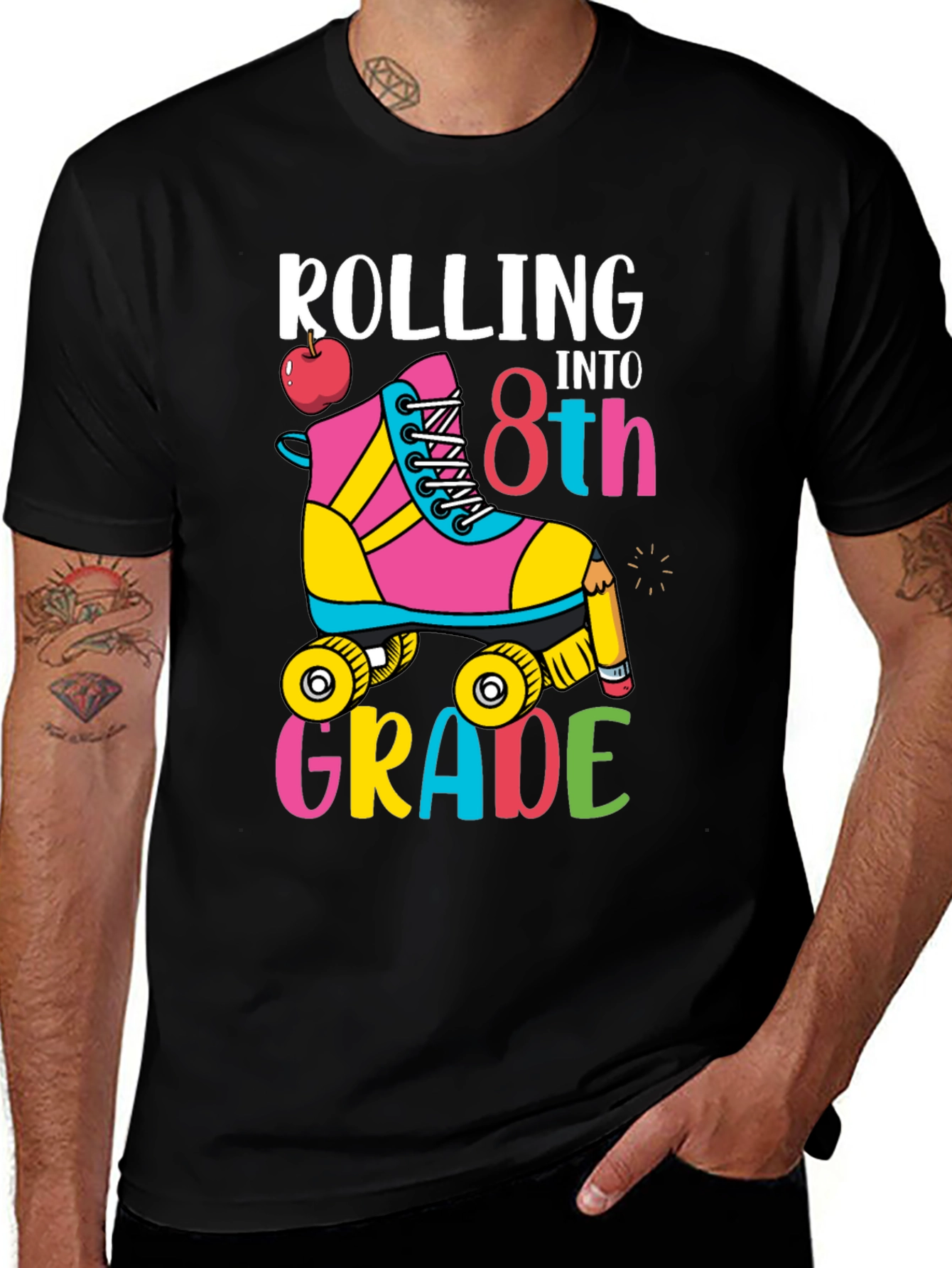 Rolling Into 8th Grade Skates T-Shirt