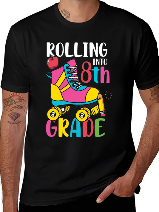 Rolling Into 8th Grade Skates T-Shirt