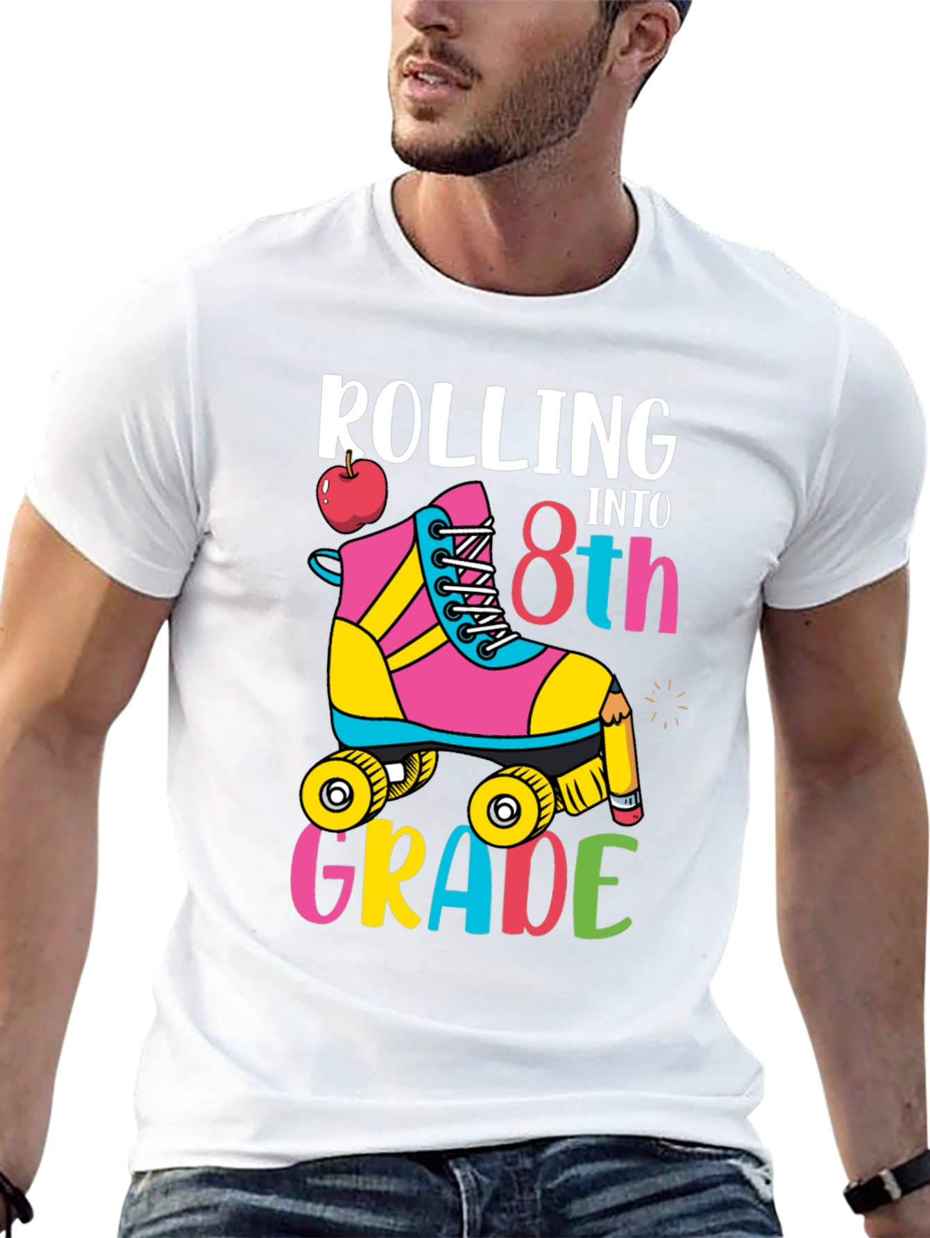 Rolling Into 8th Grade Skates T-Shirt