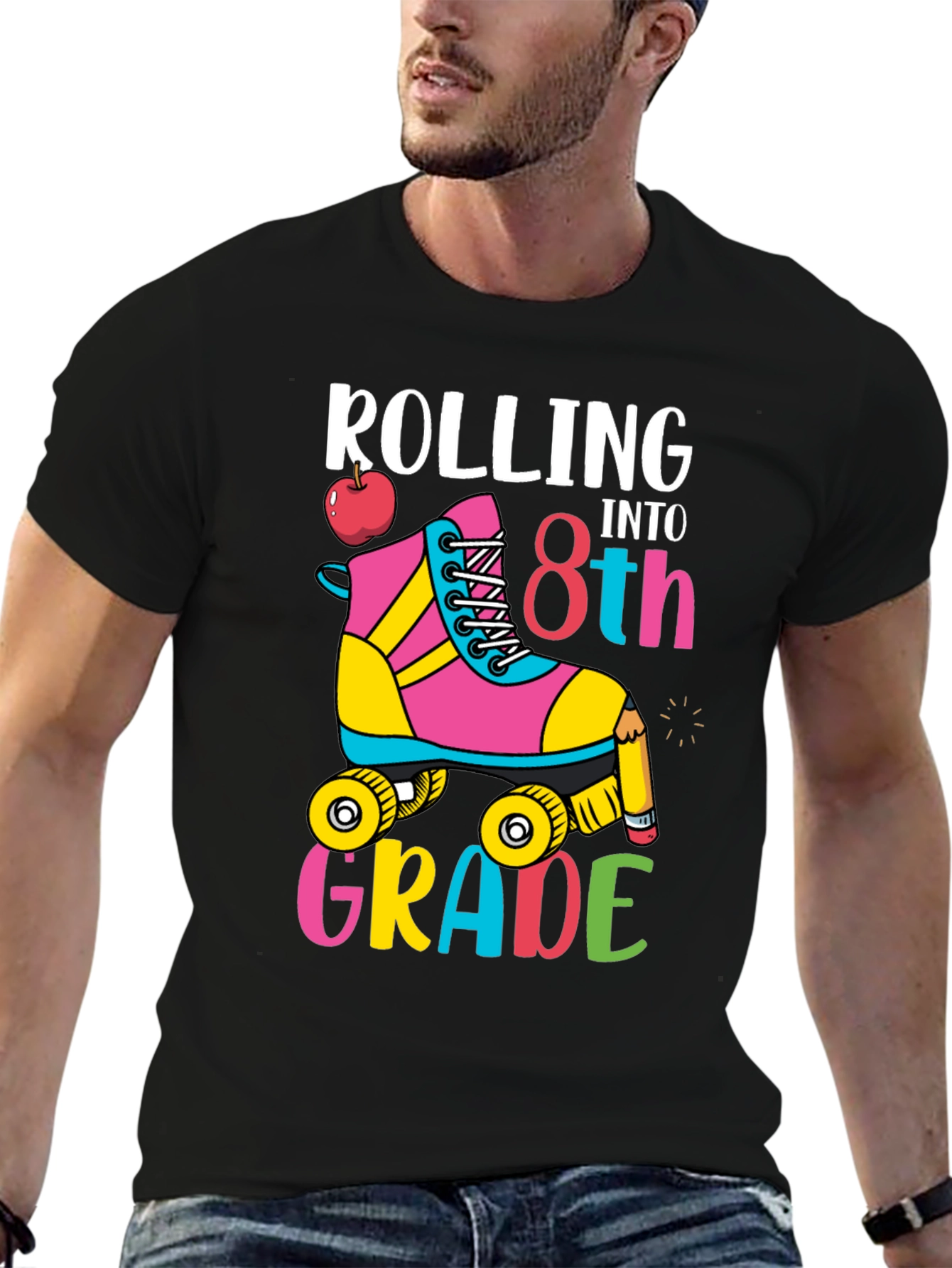 Rolling Into 8th Grade Skates T-Shirt
