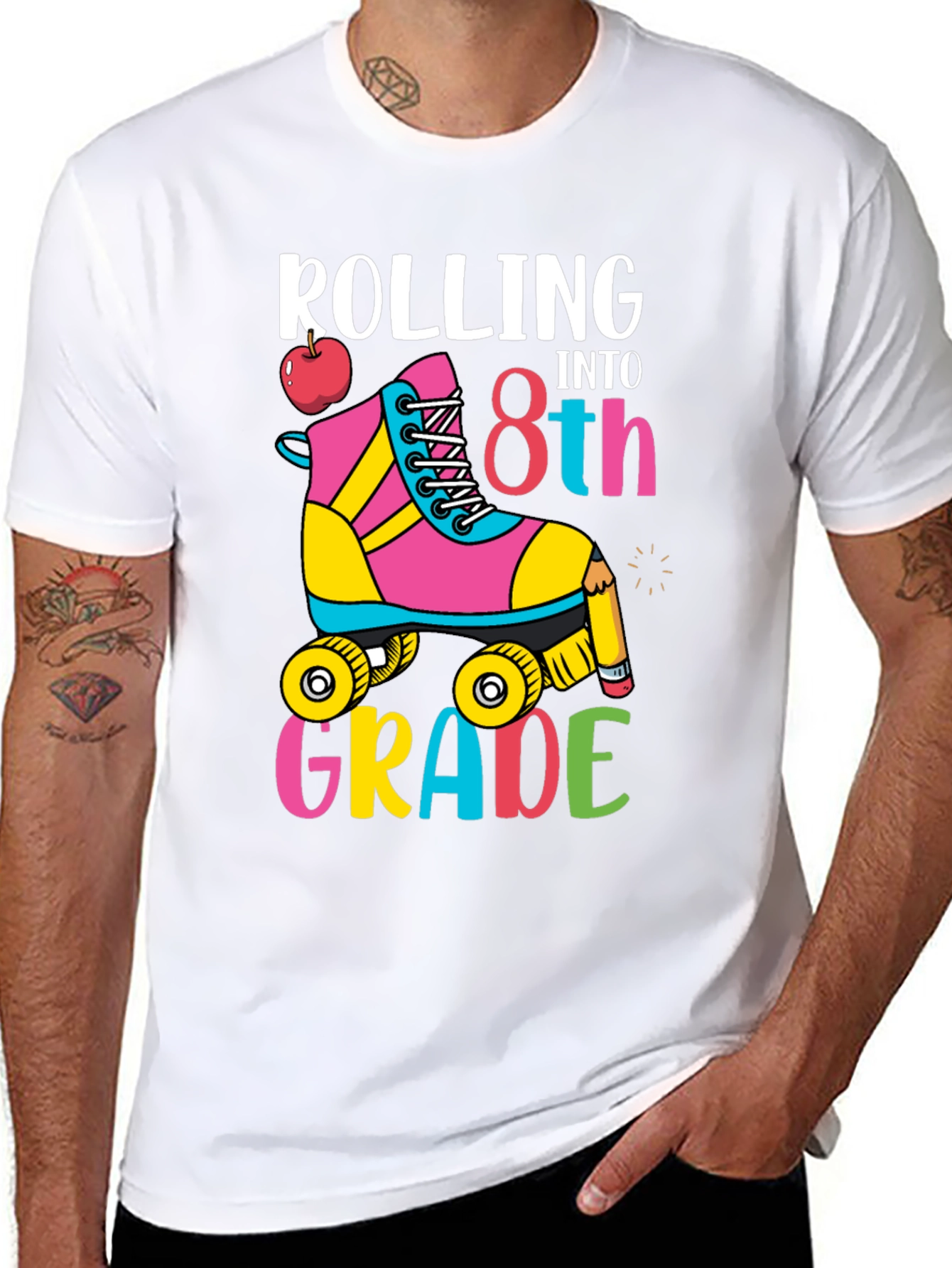 Rolling Into 8th Grade Skates T-Shirt
