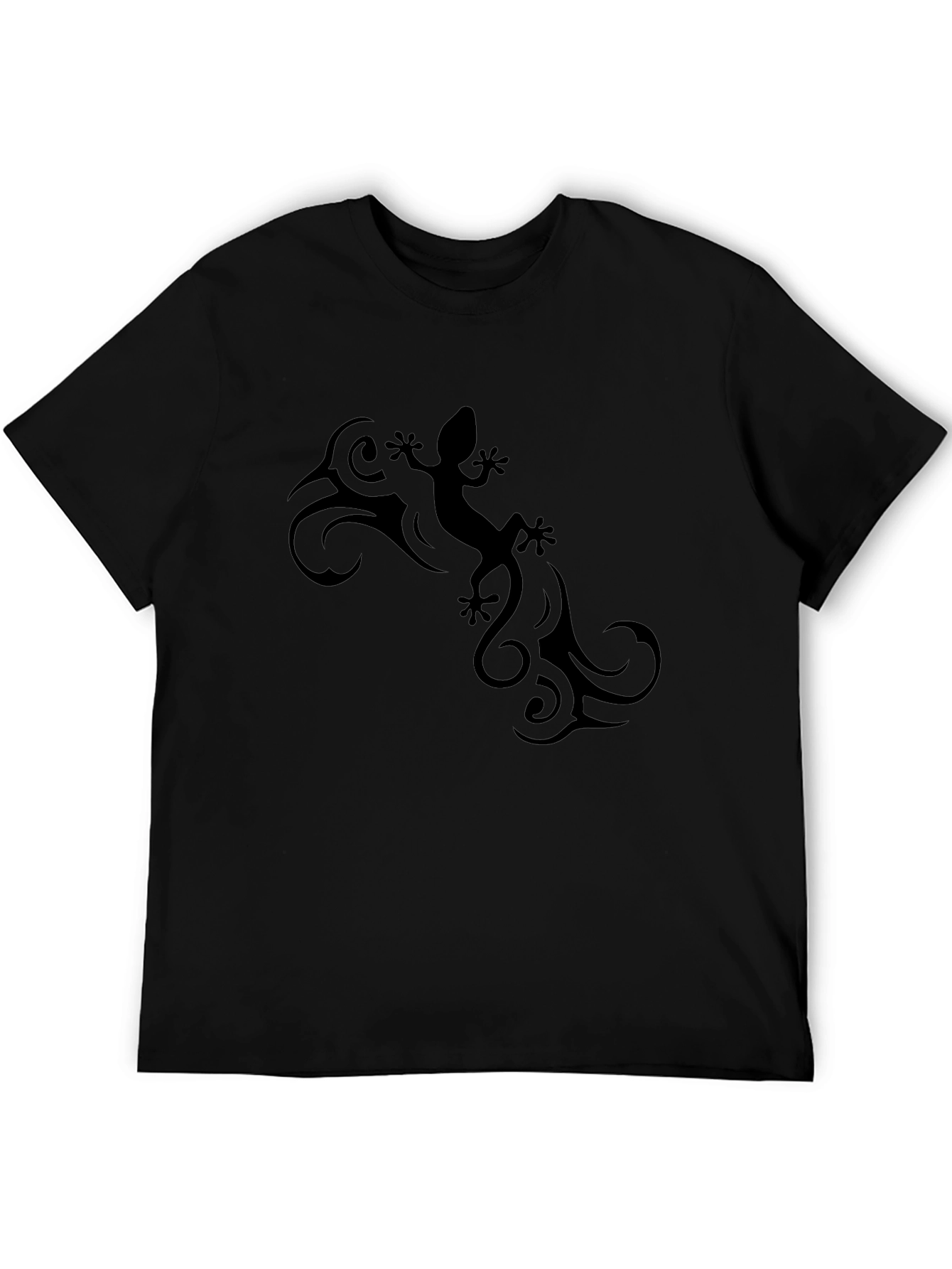 Black Tribal Lizard Graphic Tee