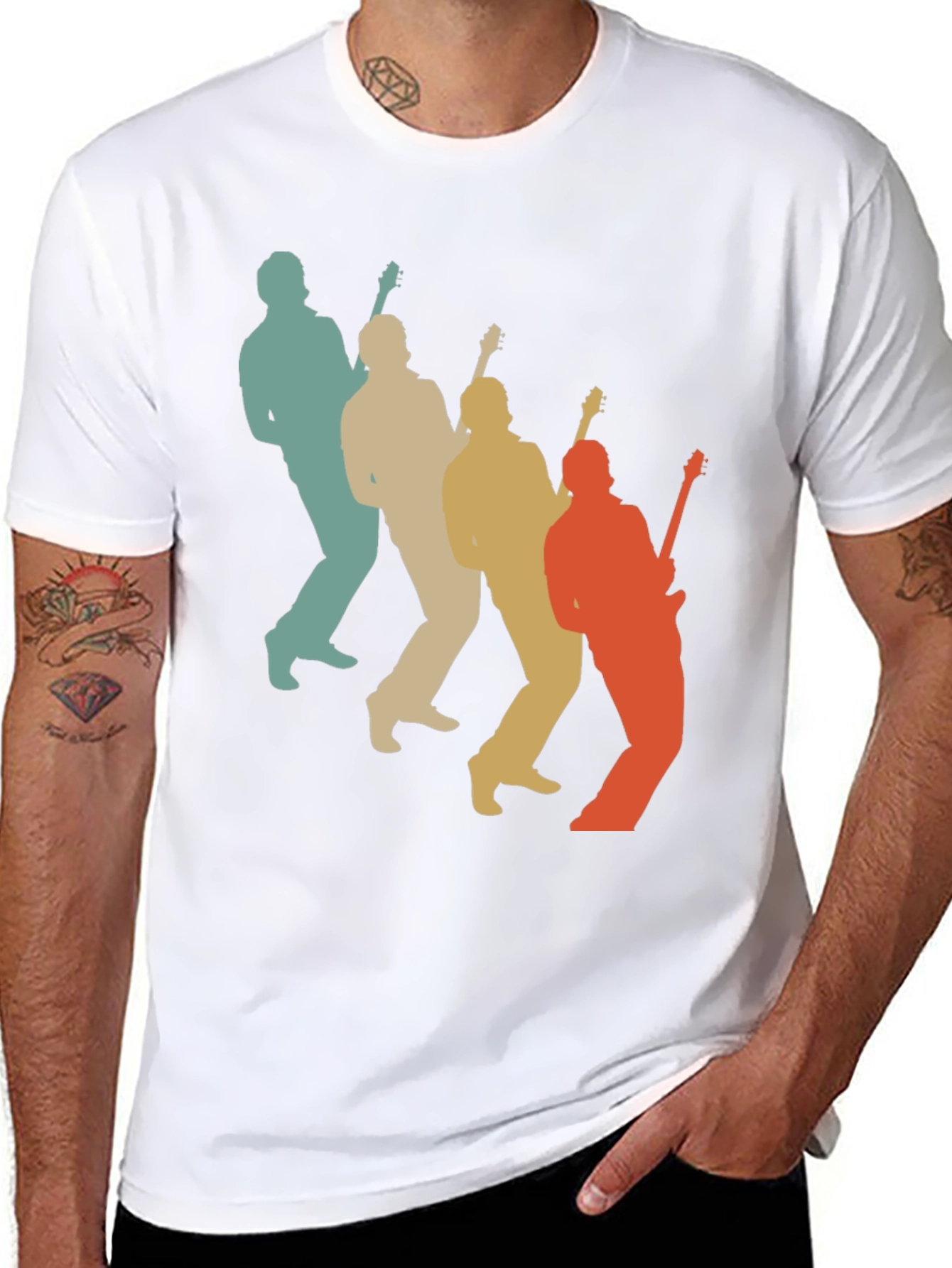 Retro Guitar Player T-Shirt - Music Lover Tee