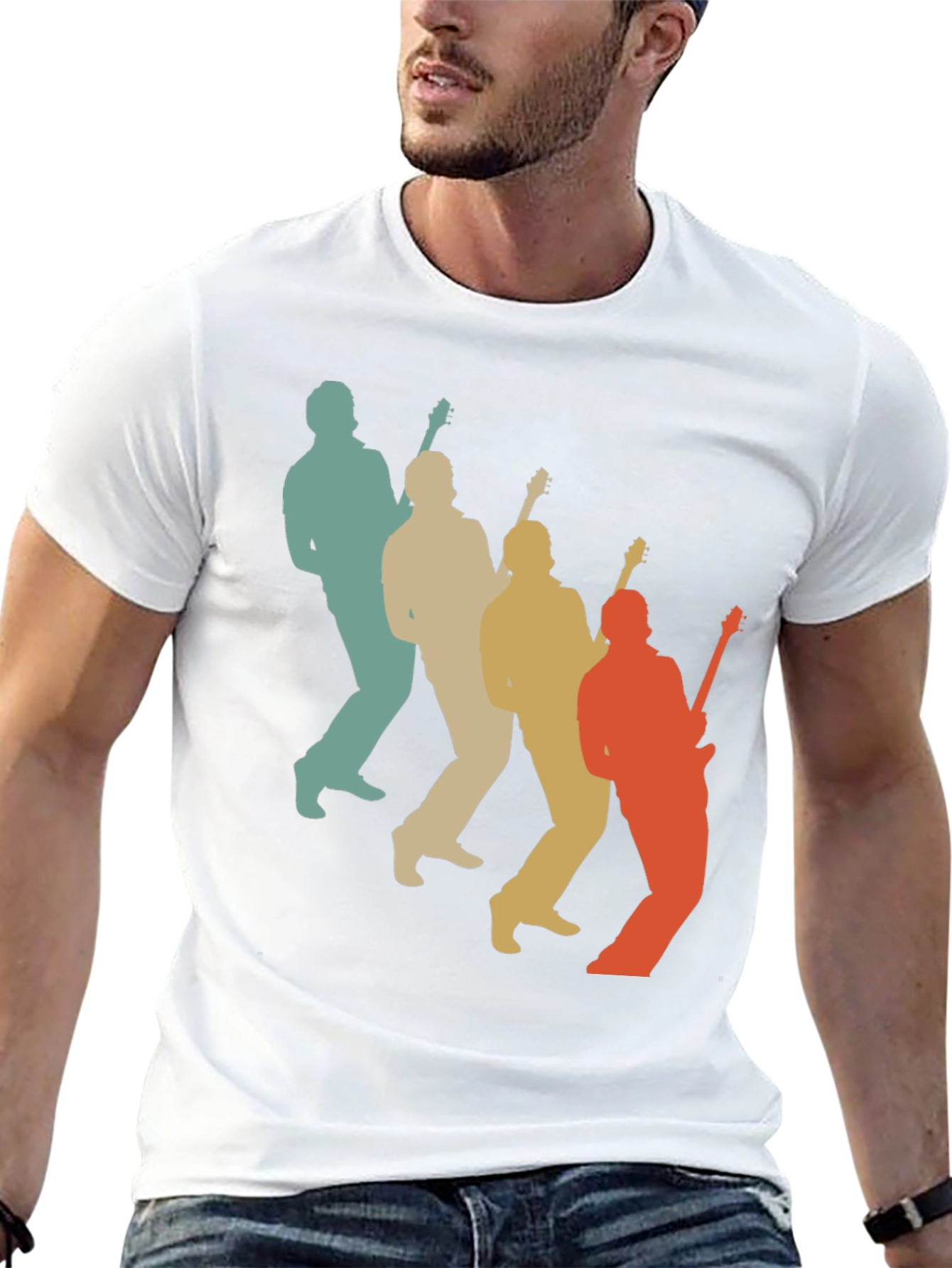 Retro Guitar Player T-Shirt - Music Lover Tee