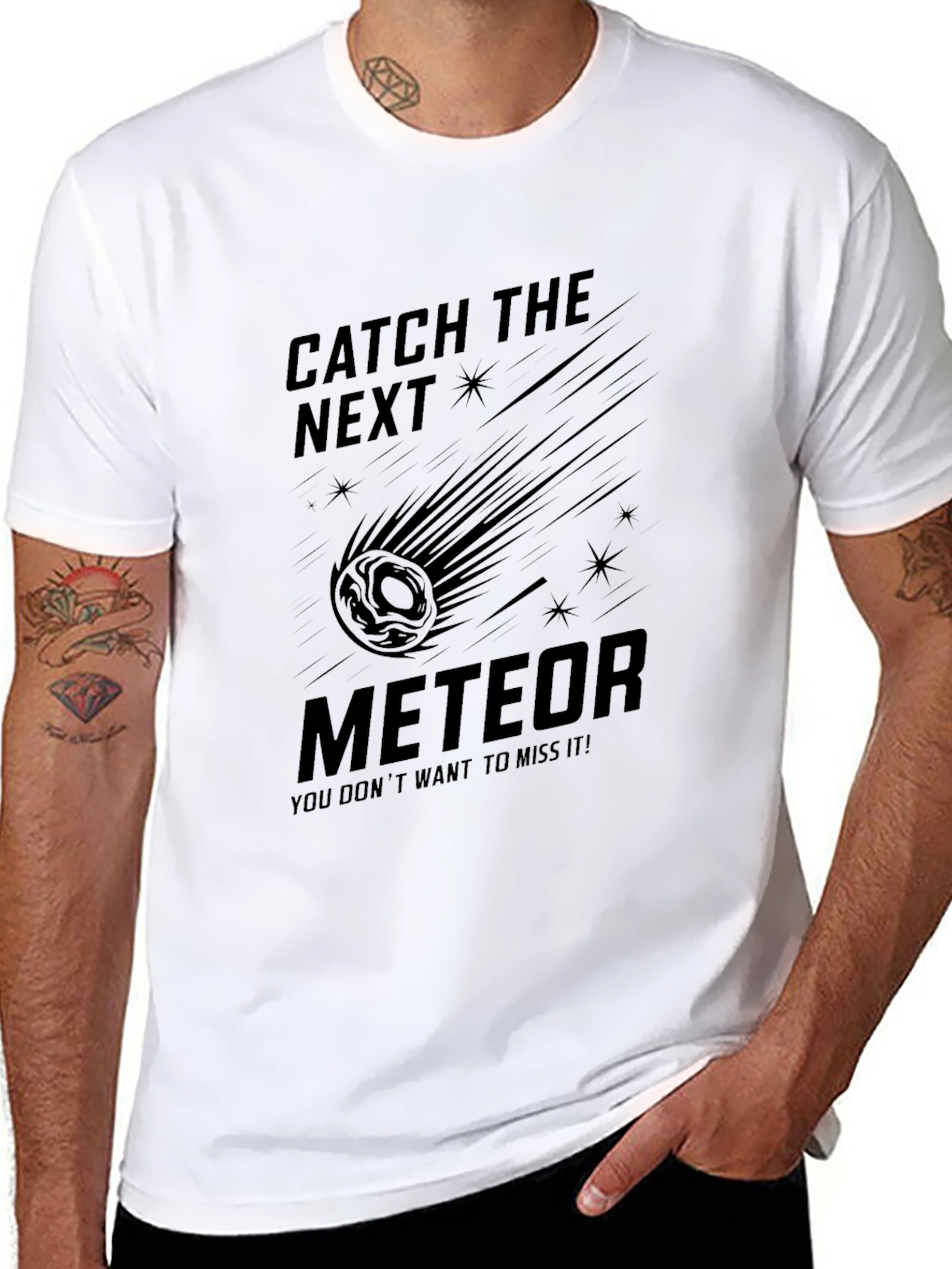 Catch the Next Meteor Graphic Tee - Black