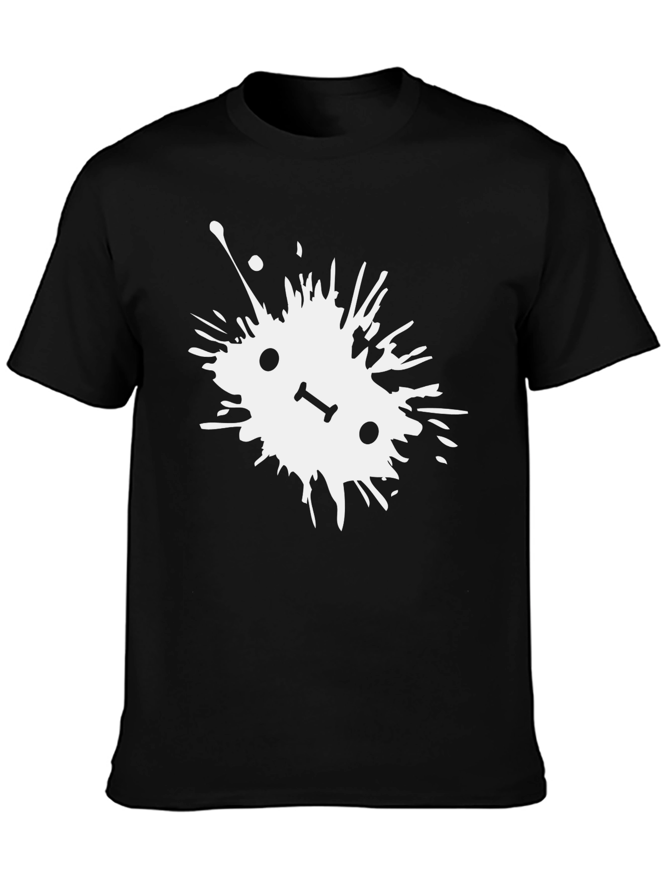Abstract Splatter Graphic Tee - Black Cotton T-Shirt