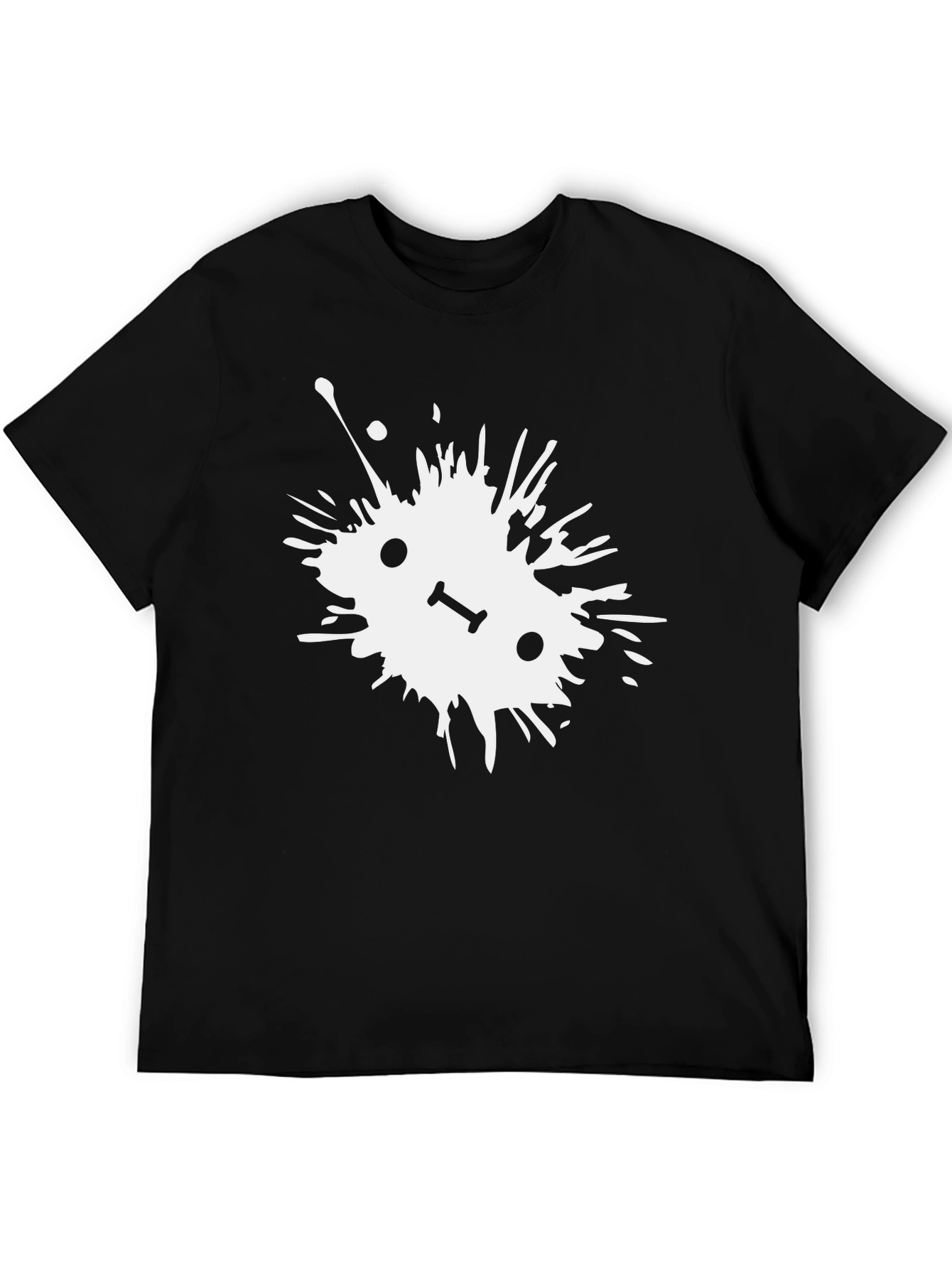 Abstract Splatter Graphic Tee - Black Cotton T-Shirt