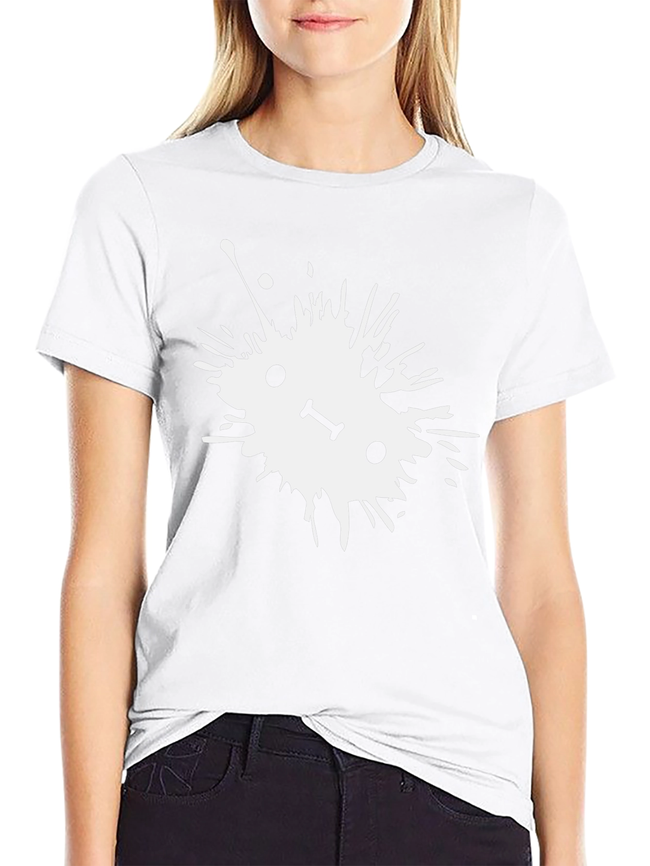 Abstract Splatter Graphic Tee - Black Cotton T-Shirt