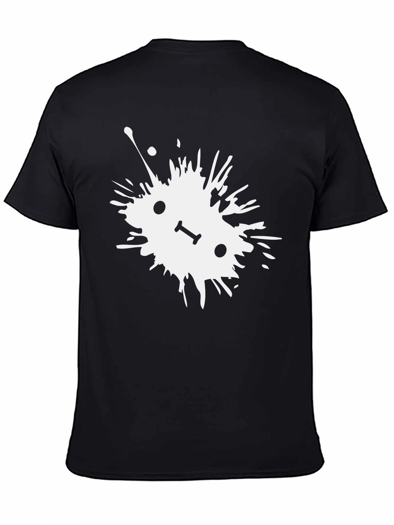 Abstract Splatter Graphic Tee - Black Cotton T-Shirt