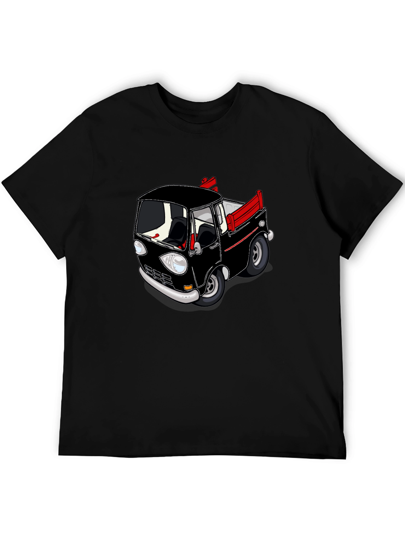 Cartoon Truck Black T-Shirt