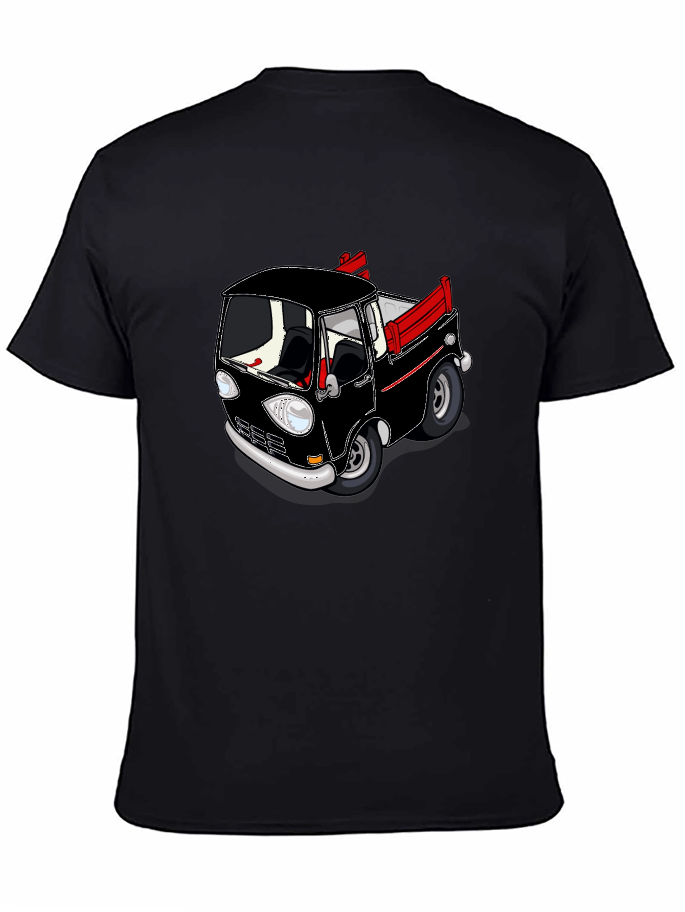 Cartoon Truck Black T-Shirt