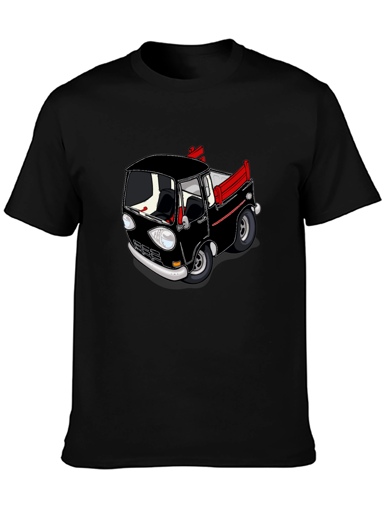 Cartoon Truck Black T-Shirt