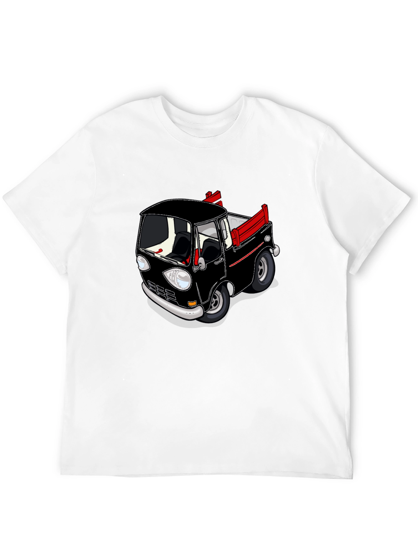 Cartoon Truck Black T-Shirt