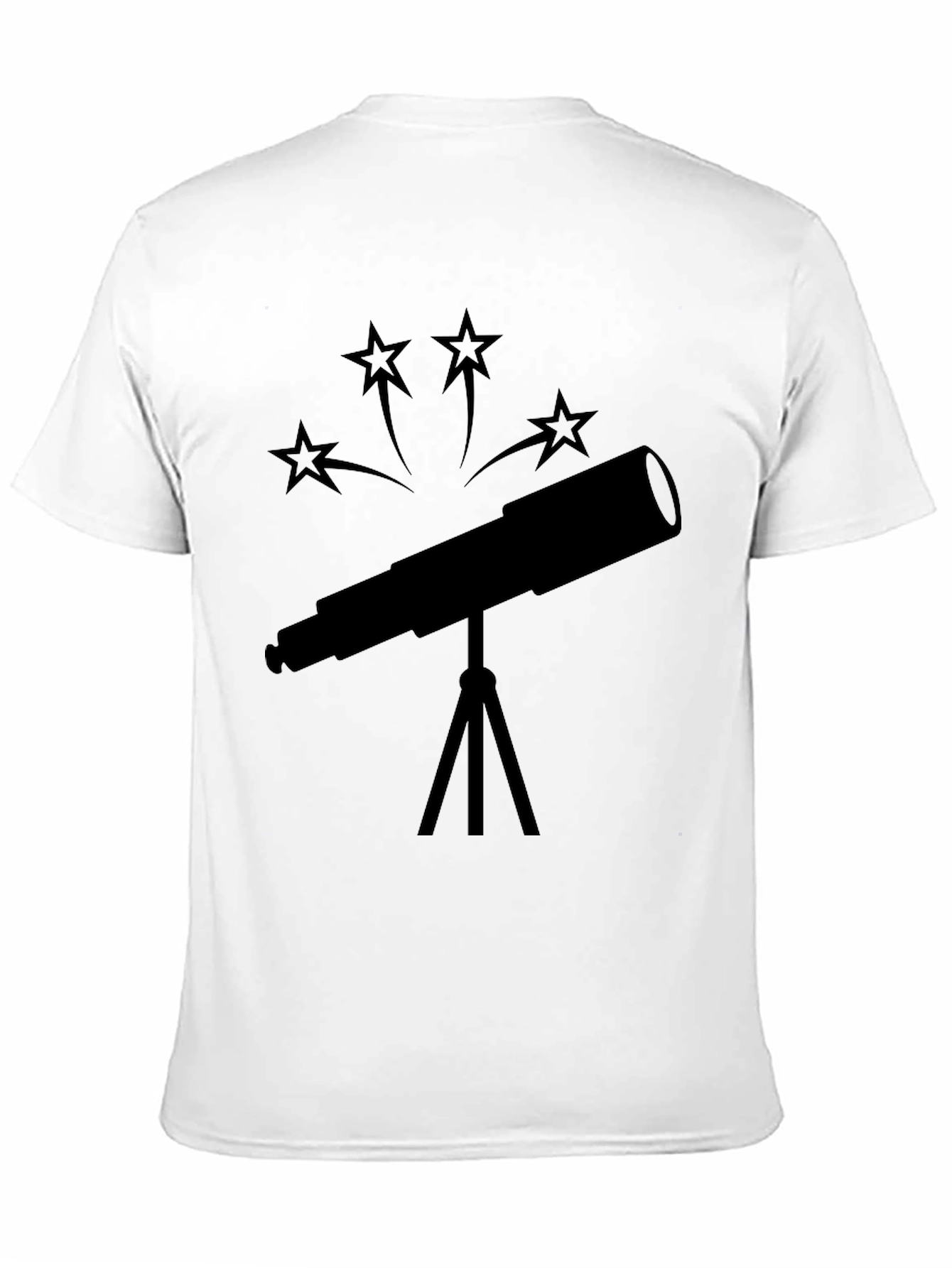 Telescope Star Gazer Black T-Shirt