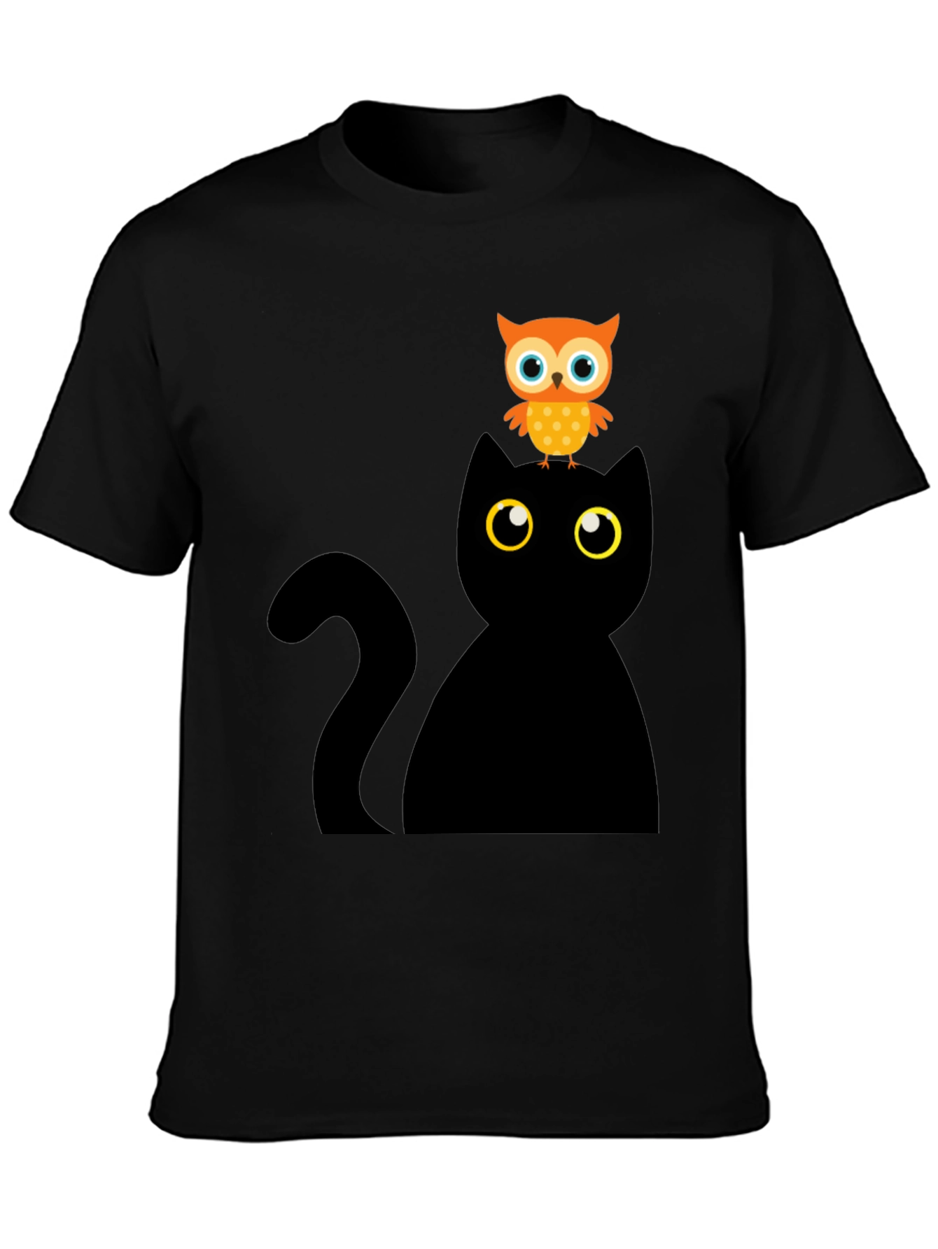 Black Cat & Owl Graphic Tee
