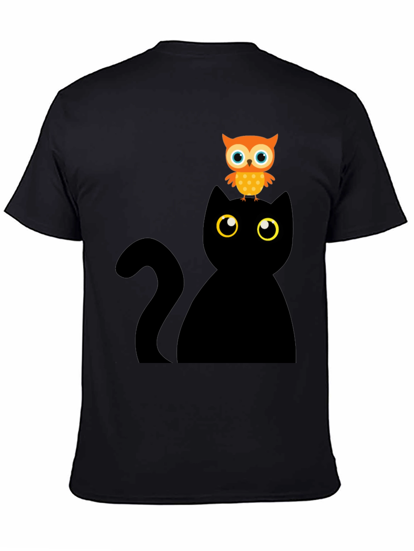 Black Cat & Owl Graphic Tee