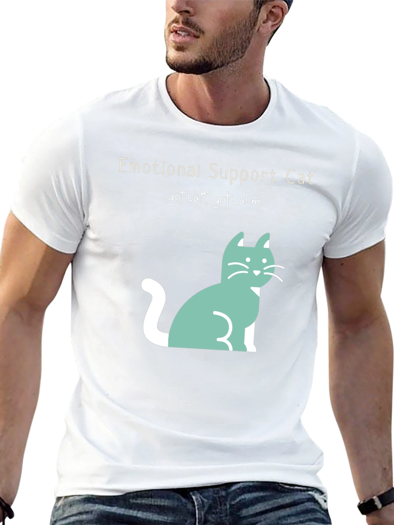 Emotional Support Cat Tee: Got Cat? Got Calm!