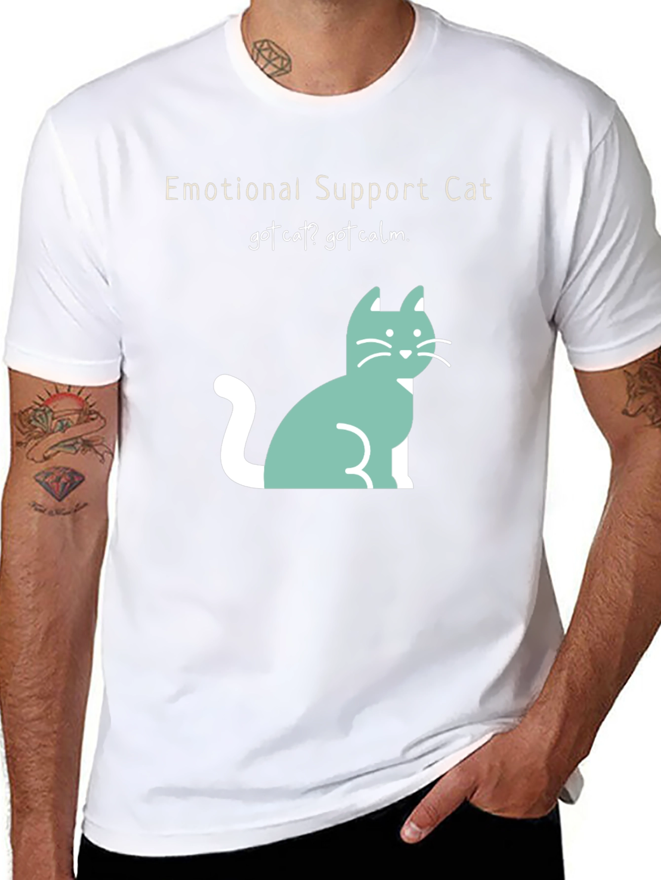 Emotional Support Cat Tee: Got Cat? Got Calm!