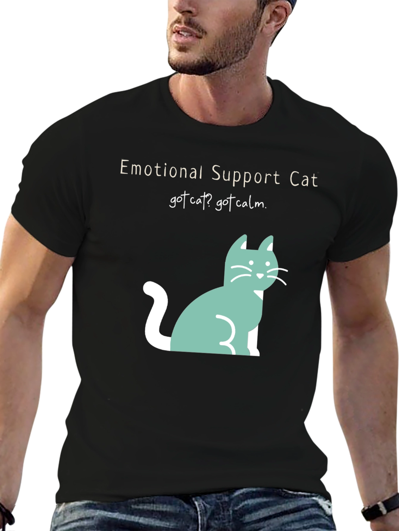 Emotional Support Cat Tee: Got Cat? Got Calm!