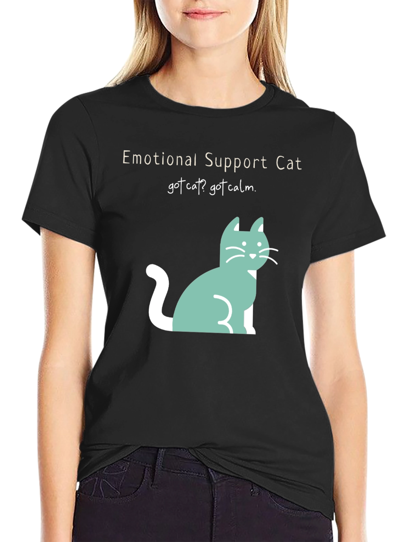 Emotional Support Cat Tee: Got Cat? Got Calm!