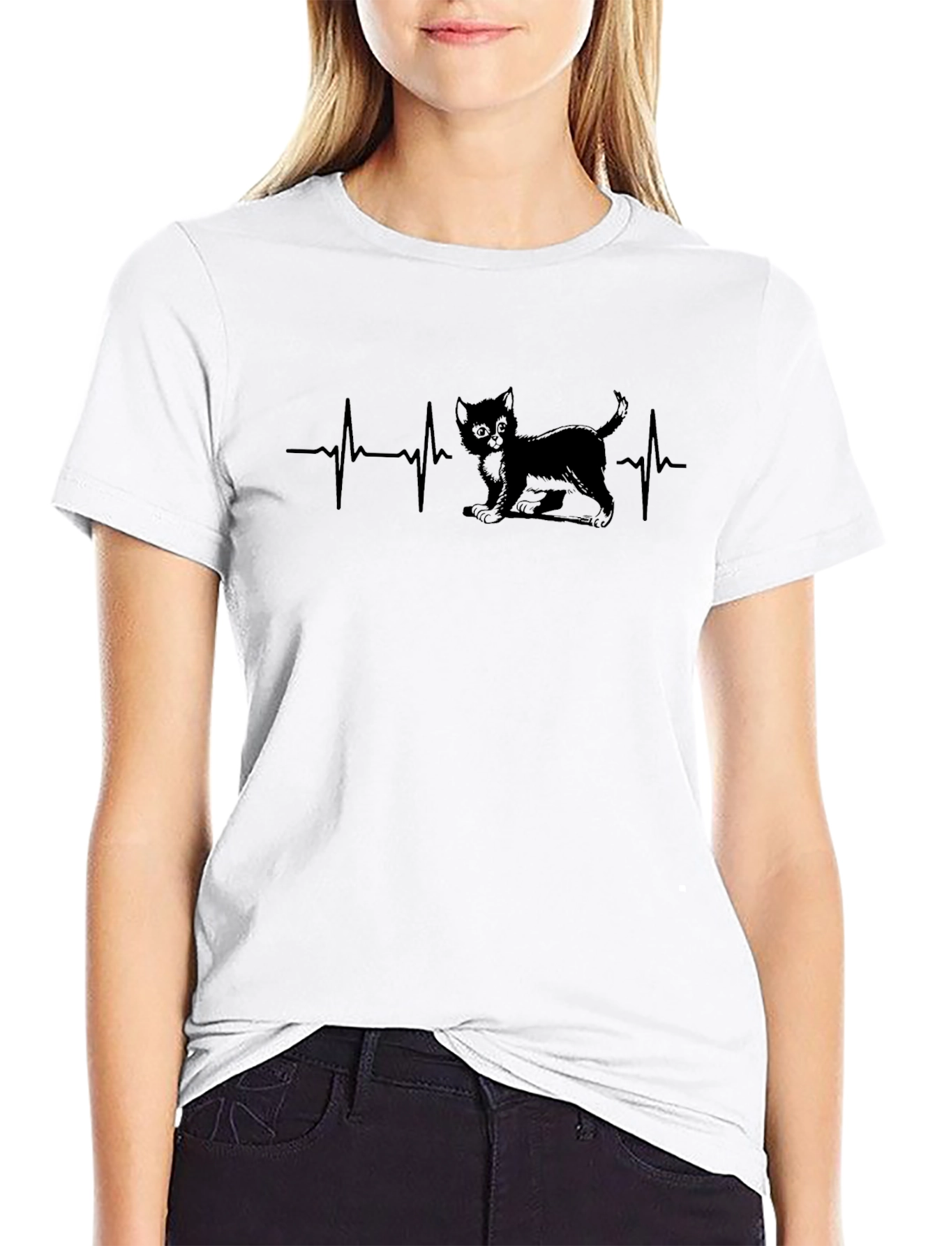 Cat Heartbeat T-Shirt - Purrfect for Cat Lovers!