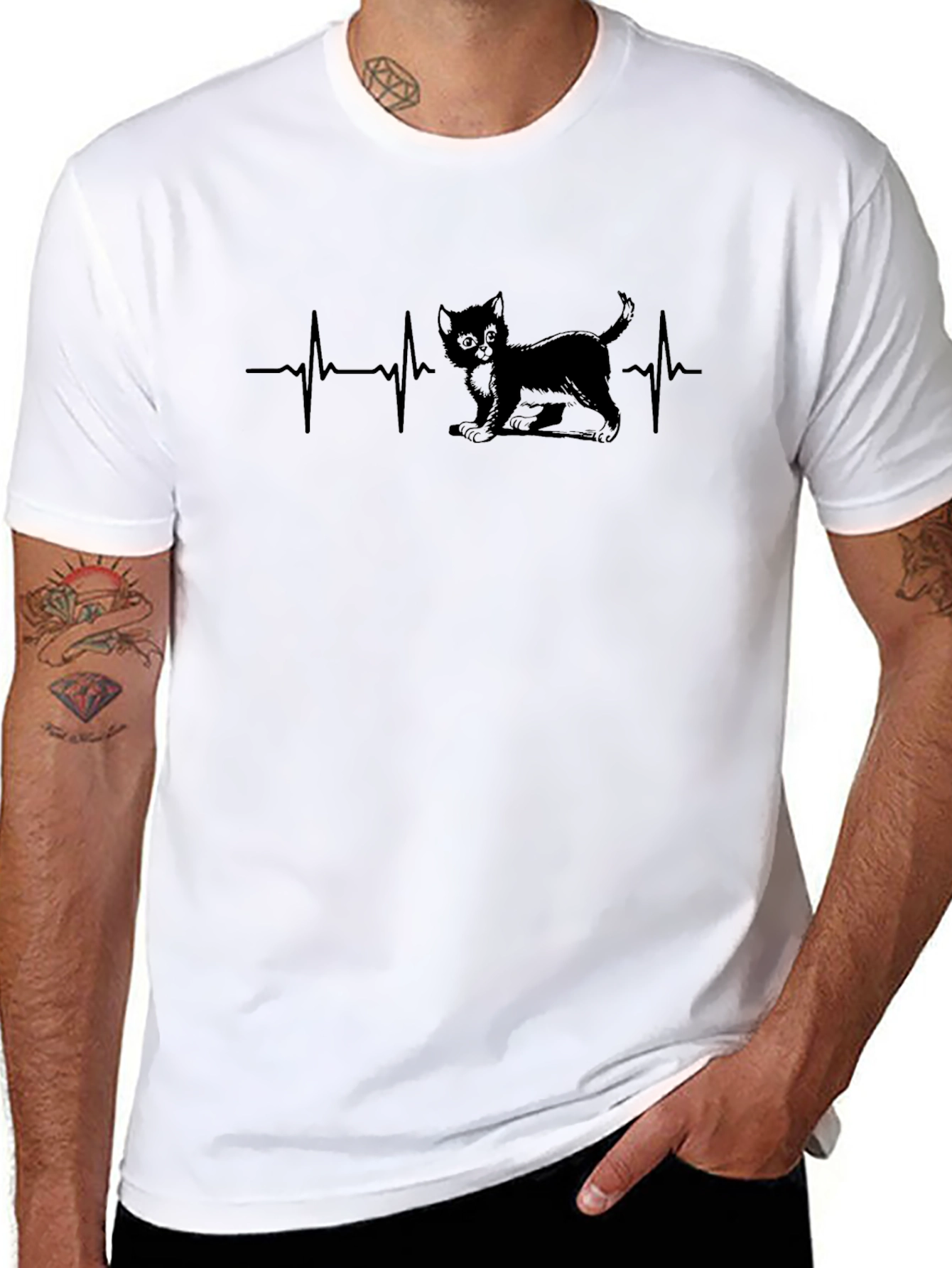 Cat Heartbeat T-Shirt - Purrfect for Cat Lovers!