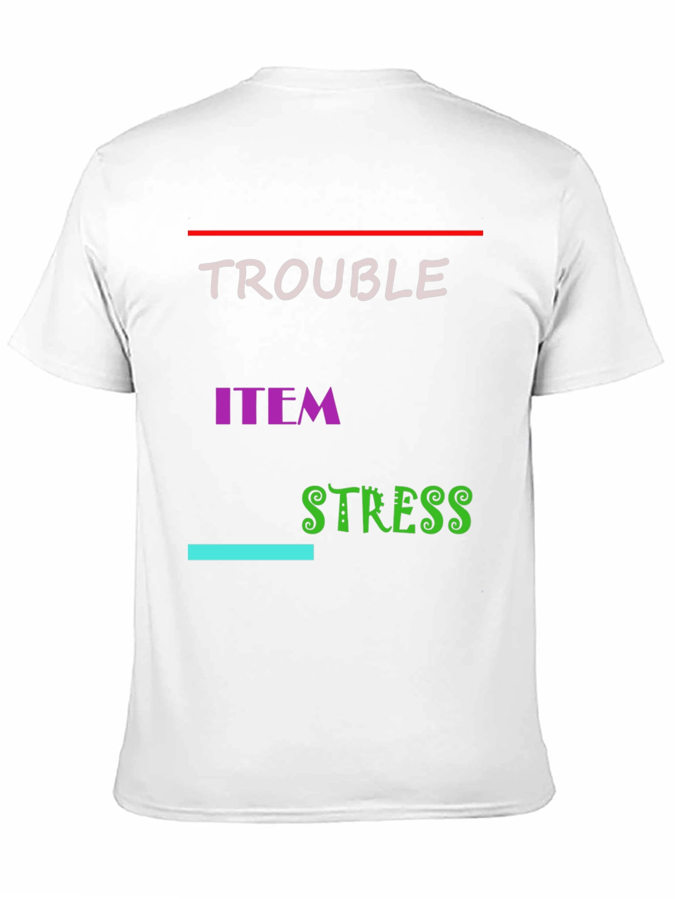 Trouble Item Stress Black Graphic T-Shirt