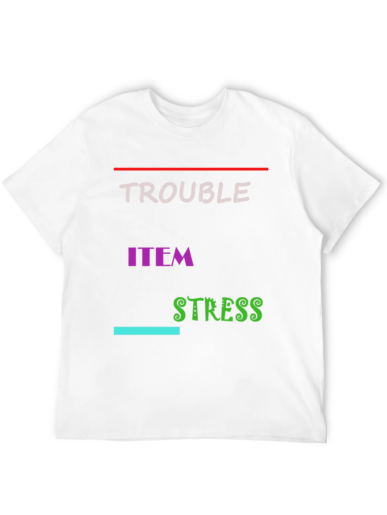 Trouble Item Stress Black Graphic T-Shirt