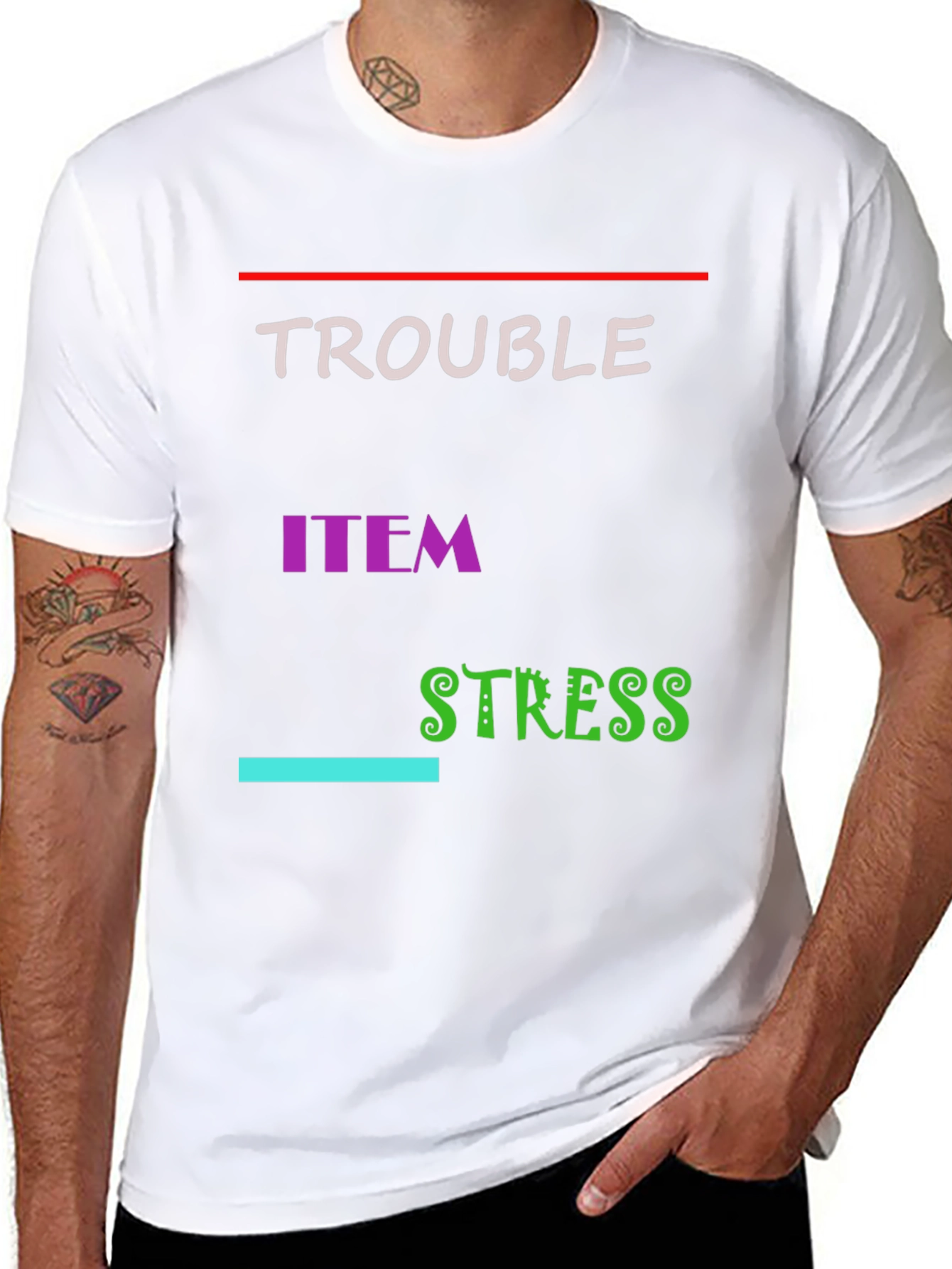 Trouble Item Stress Black Graphic T-Shirt