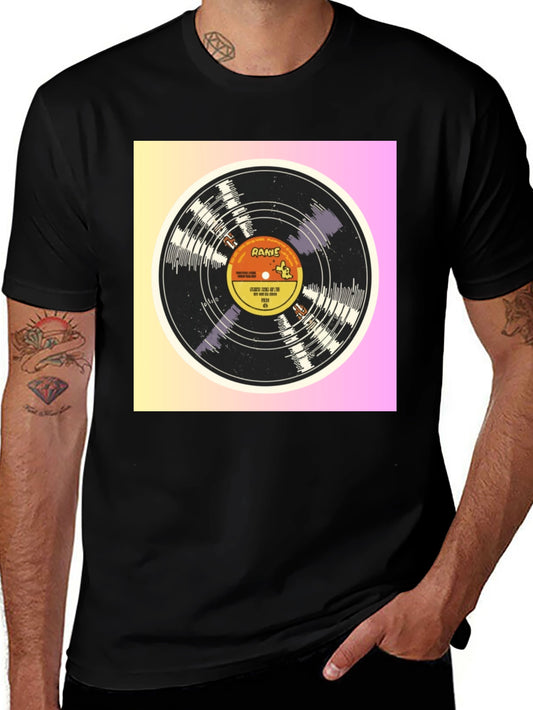 Retro Vinyl Record Graphic Tee - Classic Music Lover