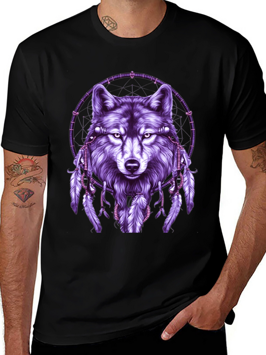 Wolf Dreamcatcher Graphic Tee - Black