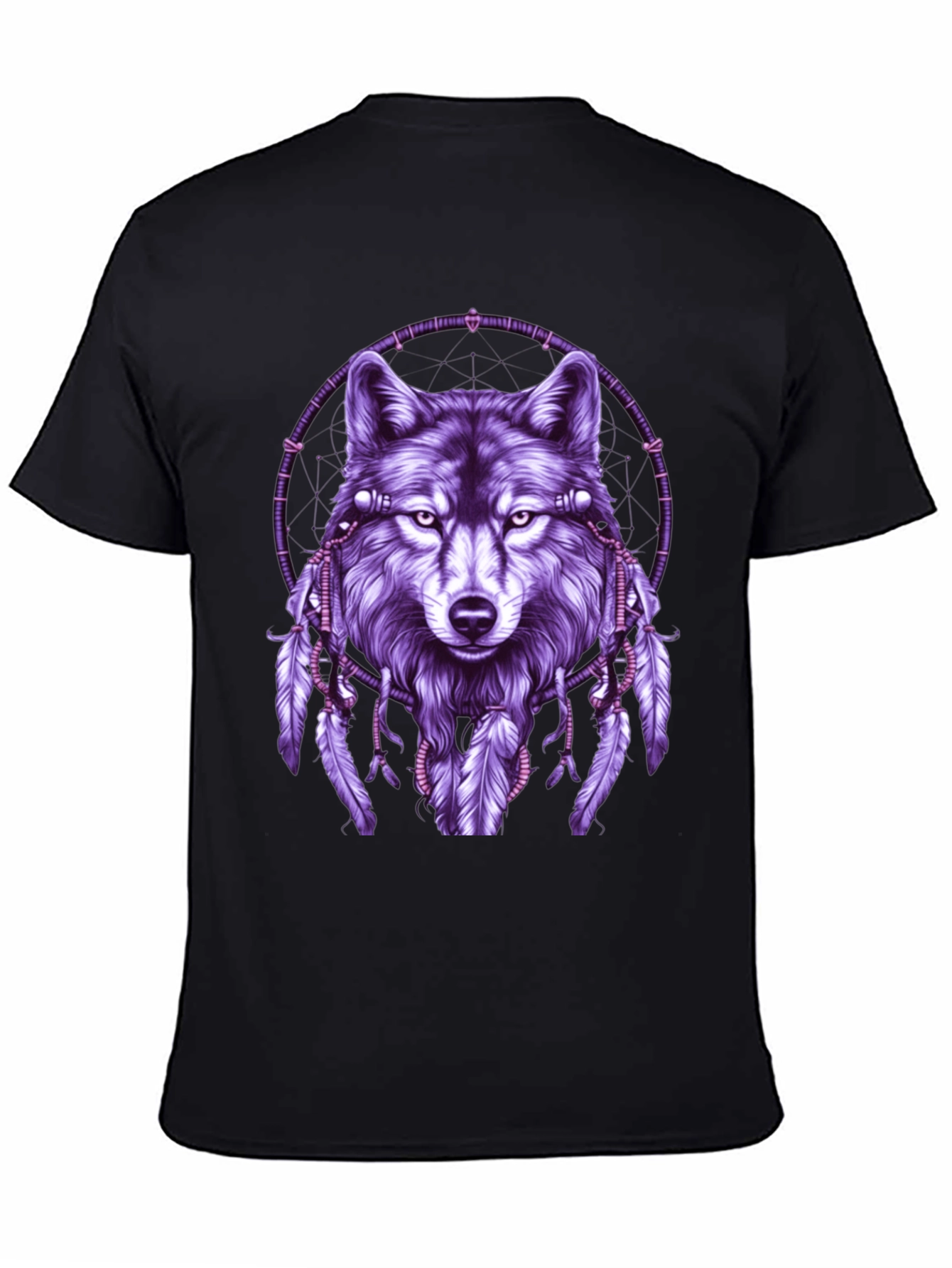 Wolf Dreamcatcher Graphic Tee - Black