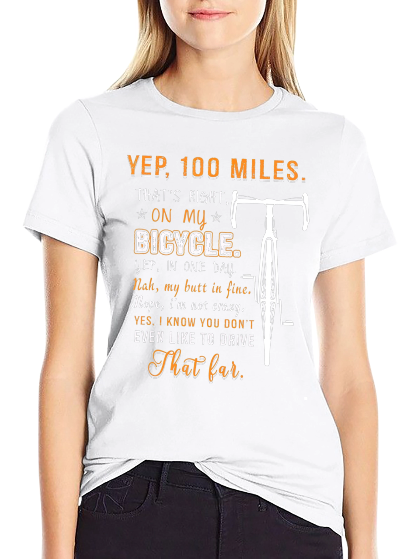 100 Miles Cycling T-Shirt - Funny Bike Rider Tee