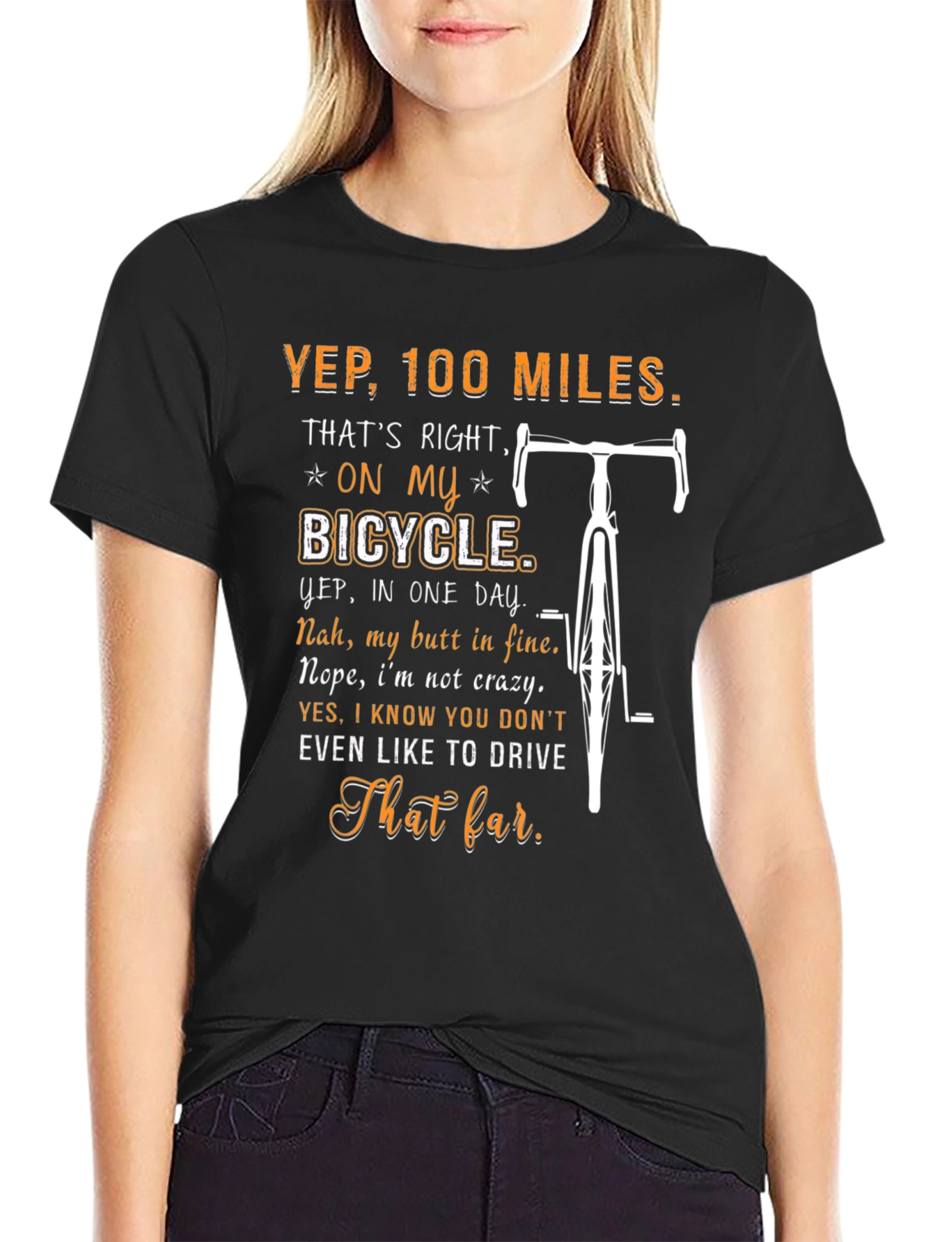 100 Miles Cycling T-Shirt - Funny Bike Rider Tee
