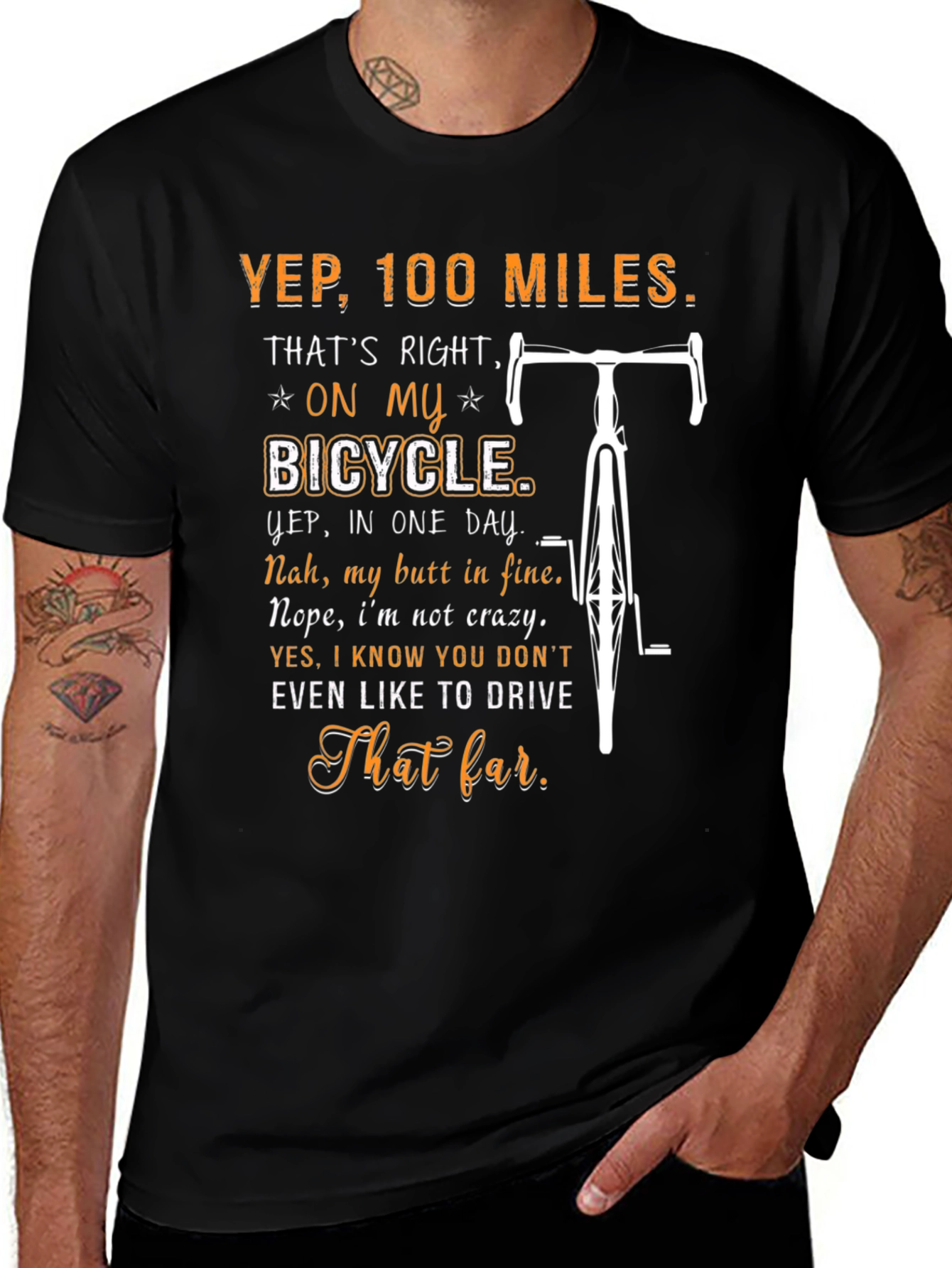 100 Miles Cycling T-Shirt - Funny Bike Rider Tee